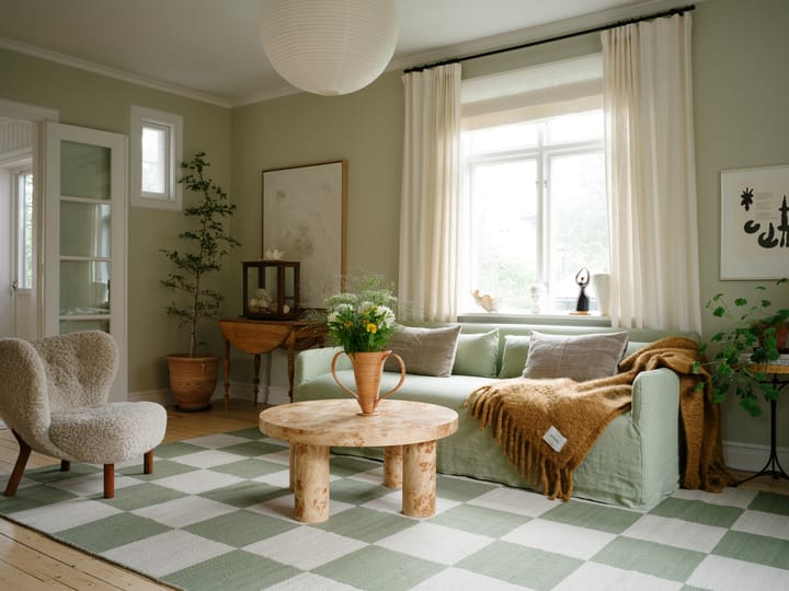 Chess wollen vloerkleed, Sage, 180x270 cm Layered