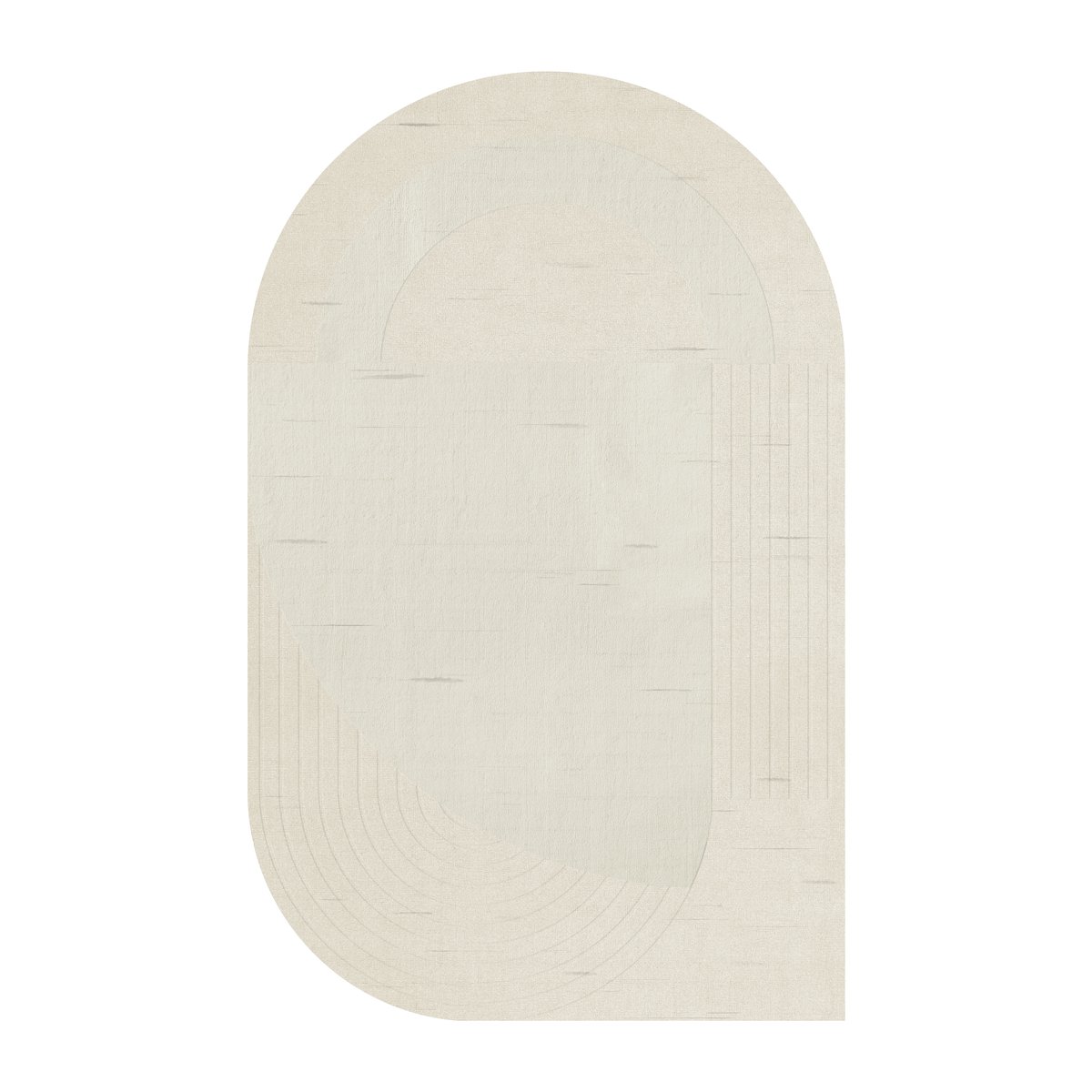 Layered Circular wollen vloerkleed 180x270 cm Bone white
