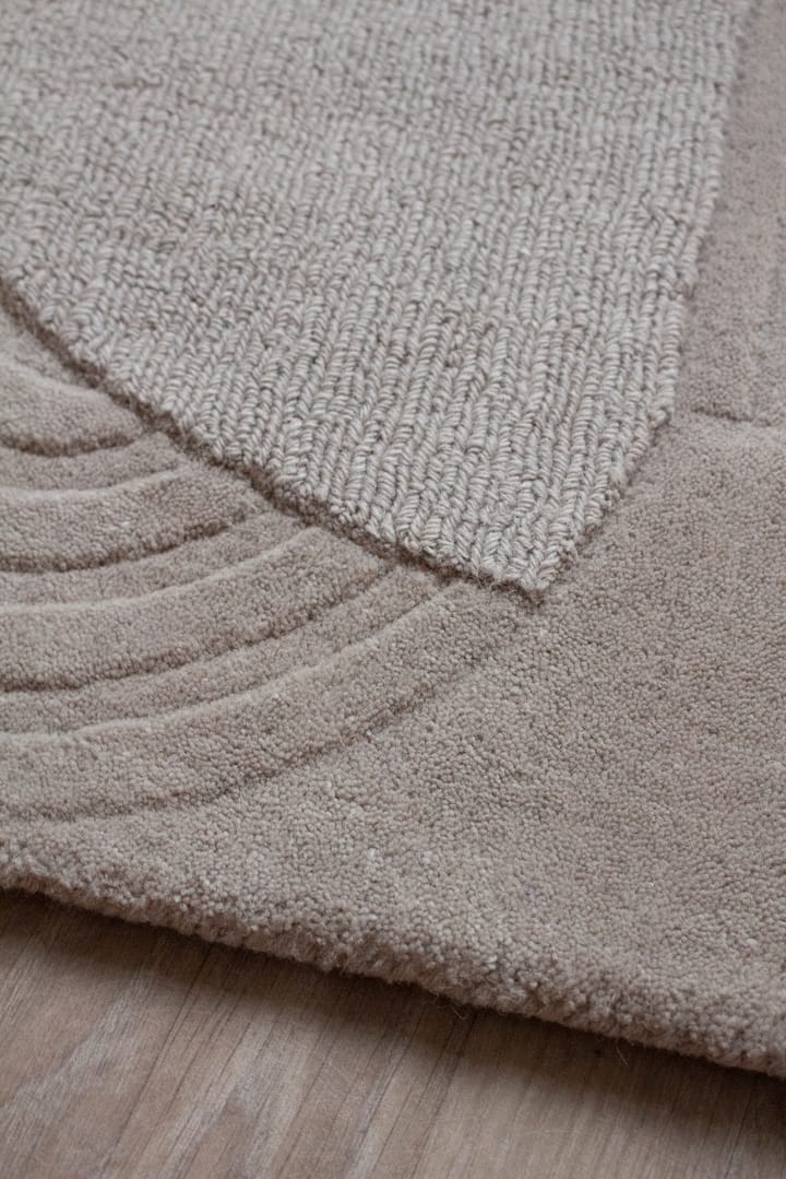 Circular wollen vloerkleed 180x270 cm, Light oatmeal Layered
