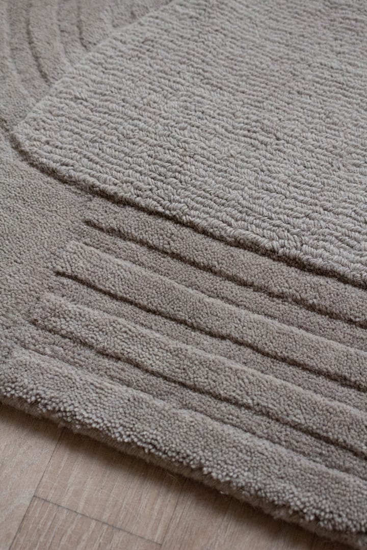 Circular wollen vloerkleed 180x270 cm, Light oatmeal Layered