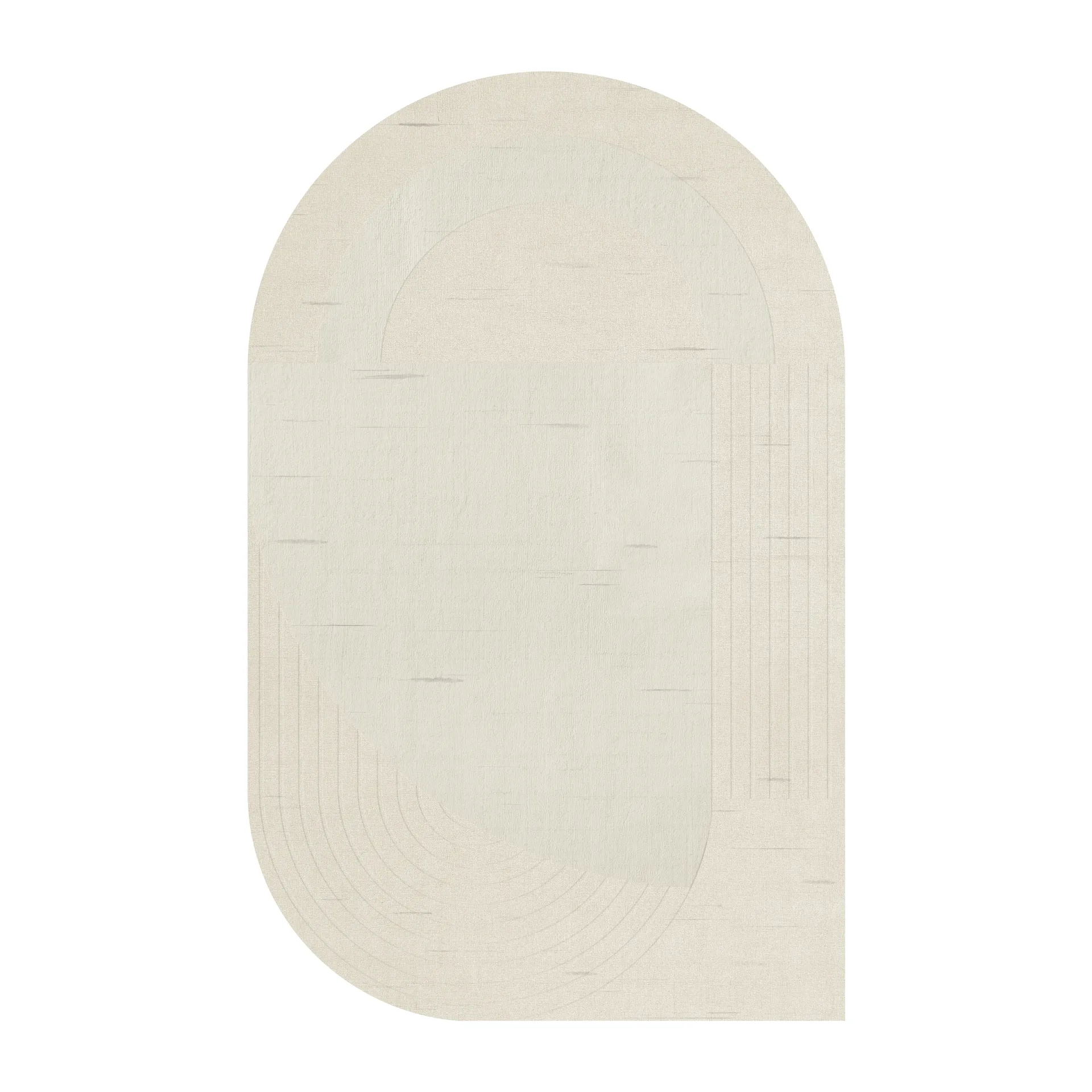 Circular wollen vloerkleed 220x350 cm, Bone white Layered