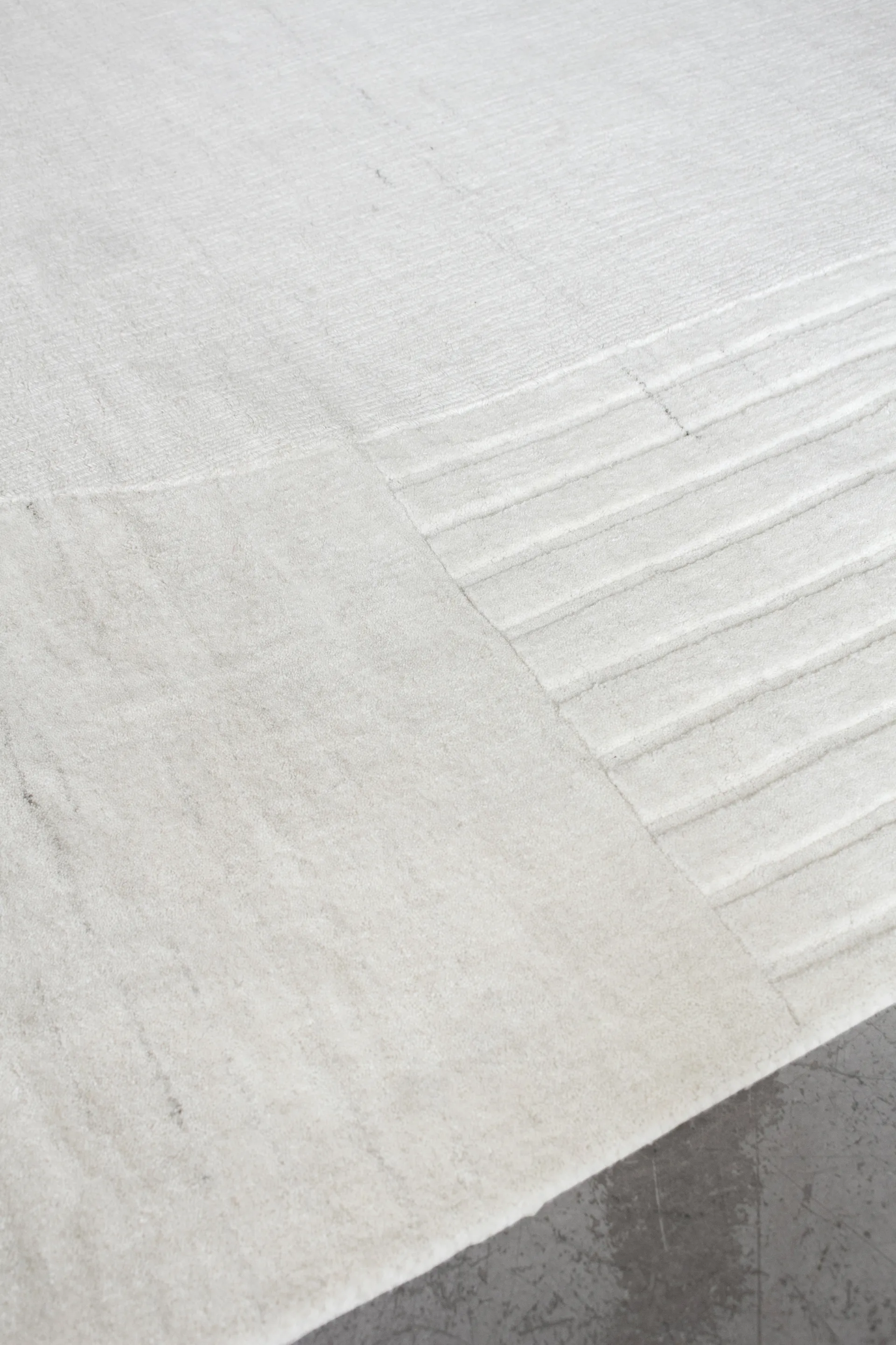 Circular wollen vloerkleed 220x350 cm, Bone white Layered