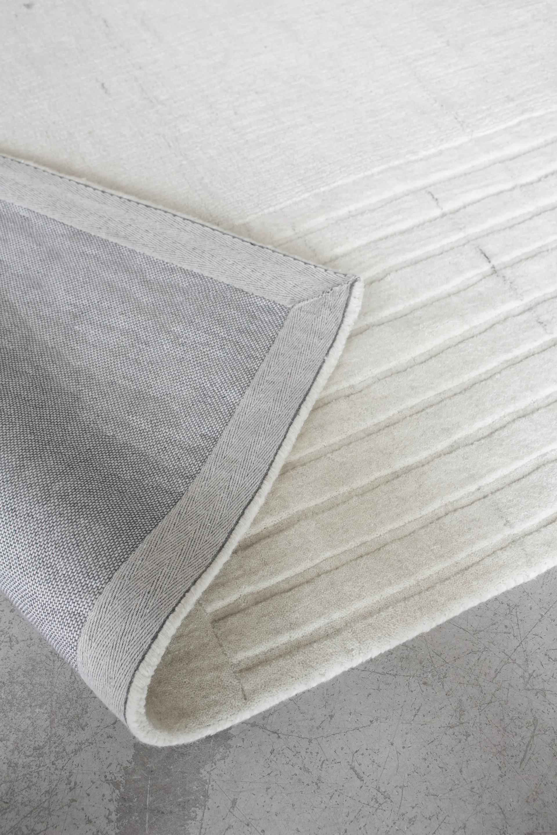 Circular wollen vloerkleed 220x350 cm, Bone white Layered