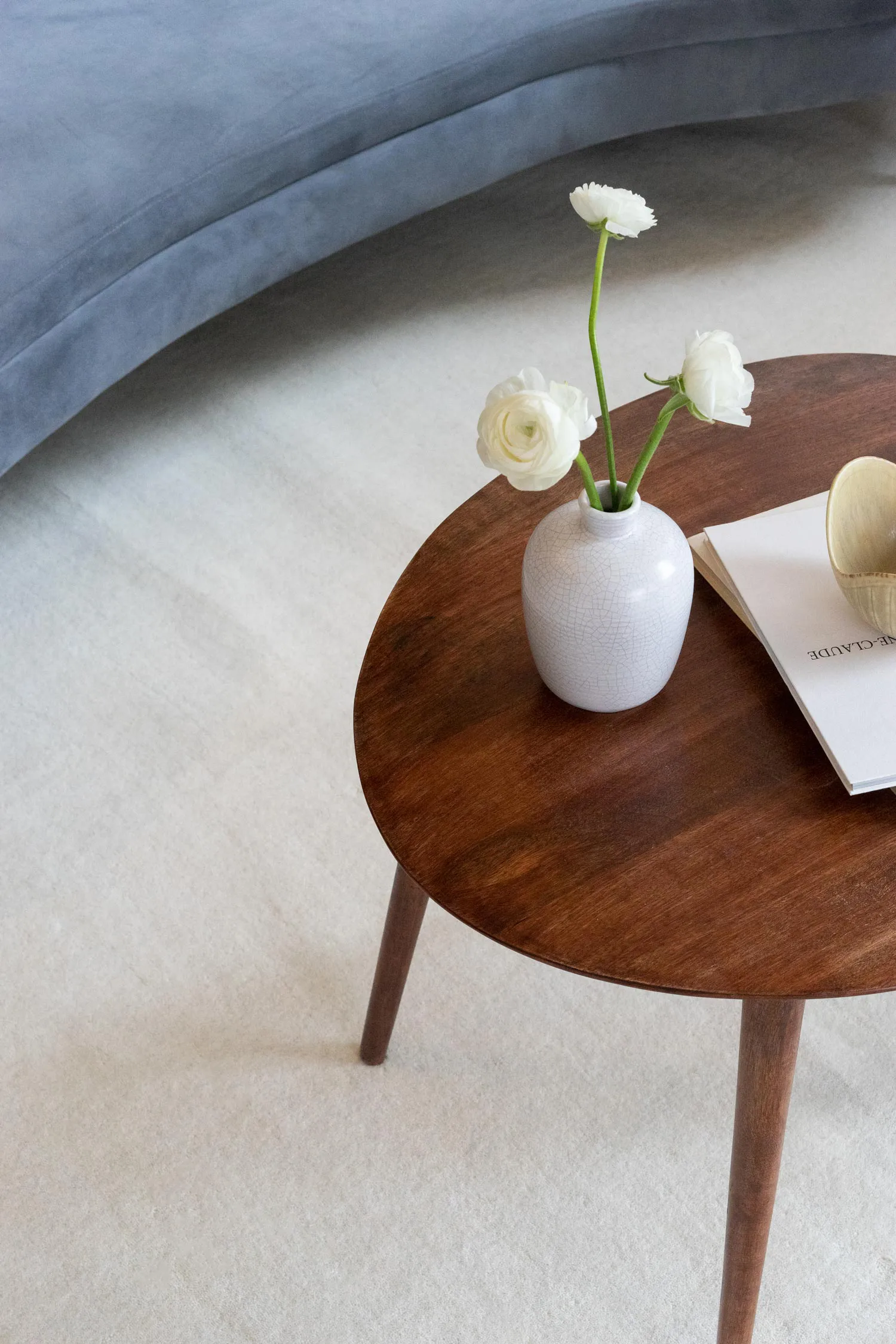 Classic solid wollen vloerkleed 250x350 cm, Bone white Layered