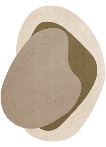 Erik Bratsberg Lozza wollen vloerkleed - Olive, 270x350 cm - Layered