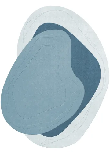 Erik Bratsberg Lozza wollen vloerkleed - Teal, 210x270 cm - Layered