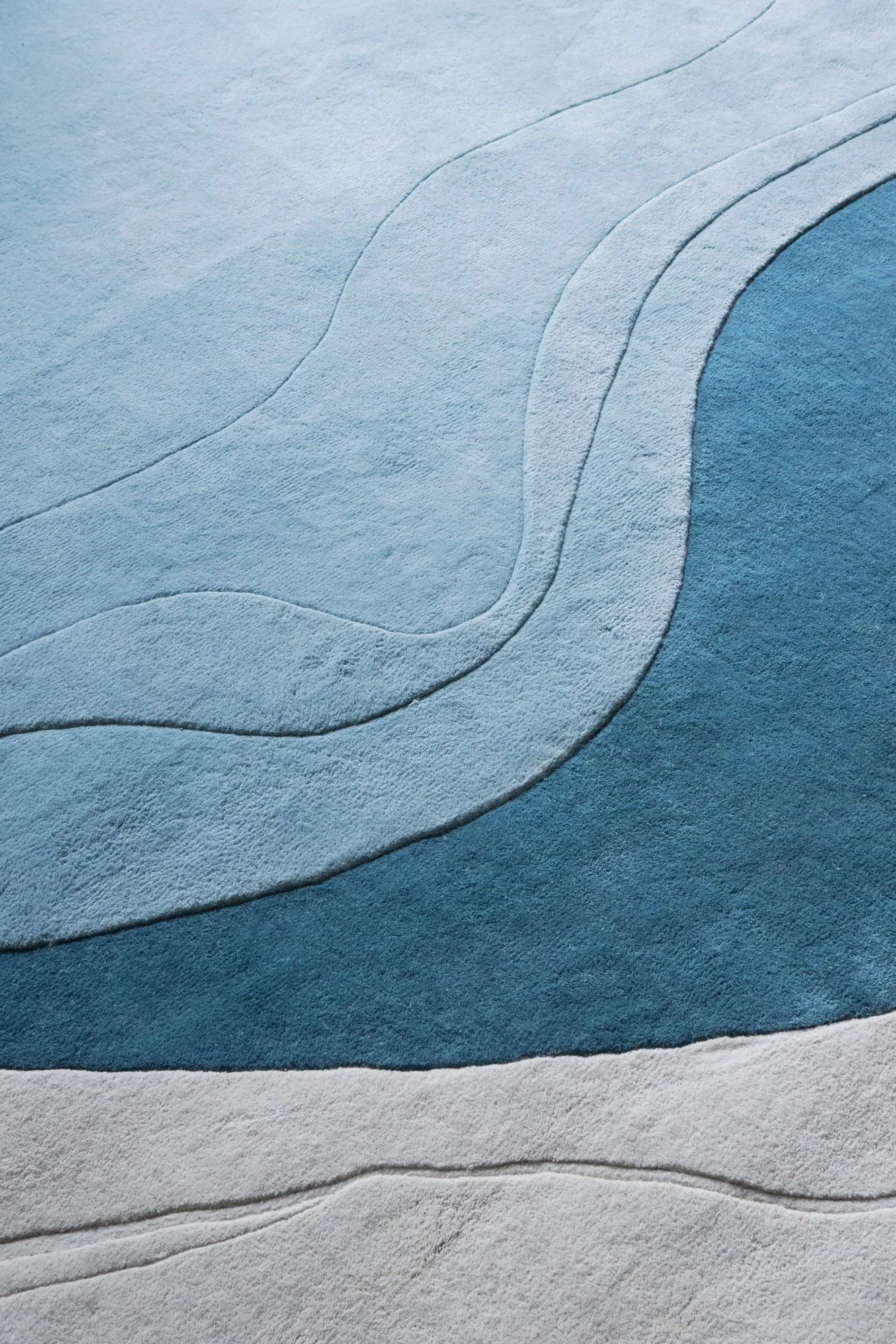 Erik Bratsberg Lozza wollen vloerkleed, Teal, 270x350 cm Layered