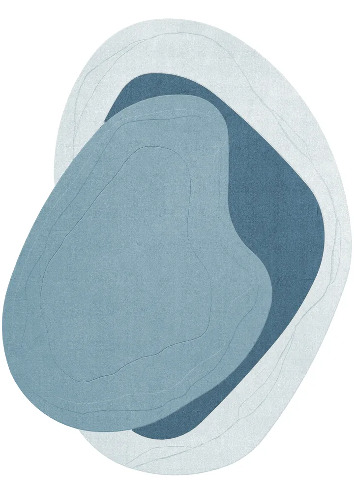 Erik Bratsberg Lozza wollen vloerkleed - teal, 300x400 cm - Layered
