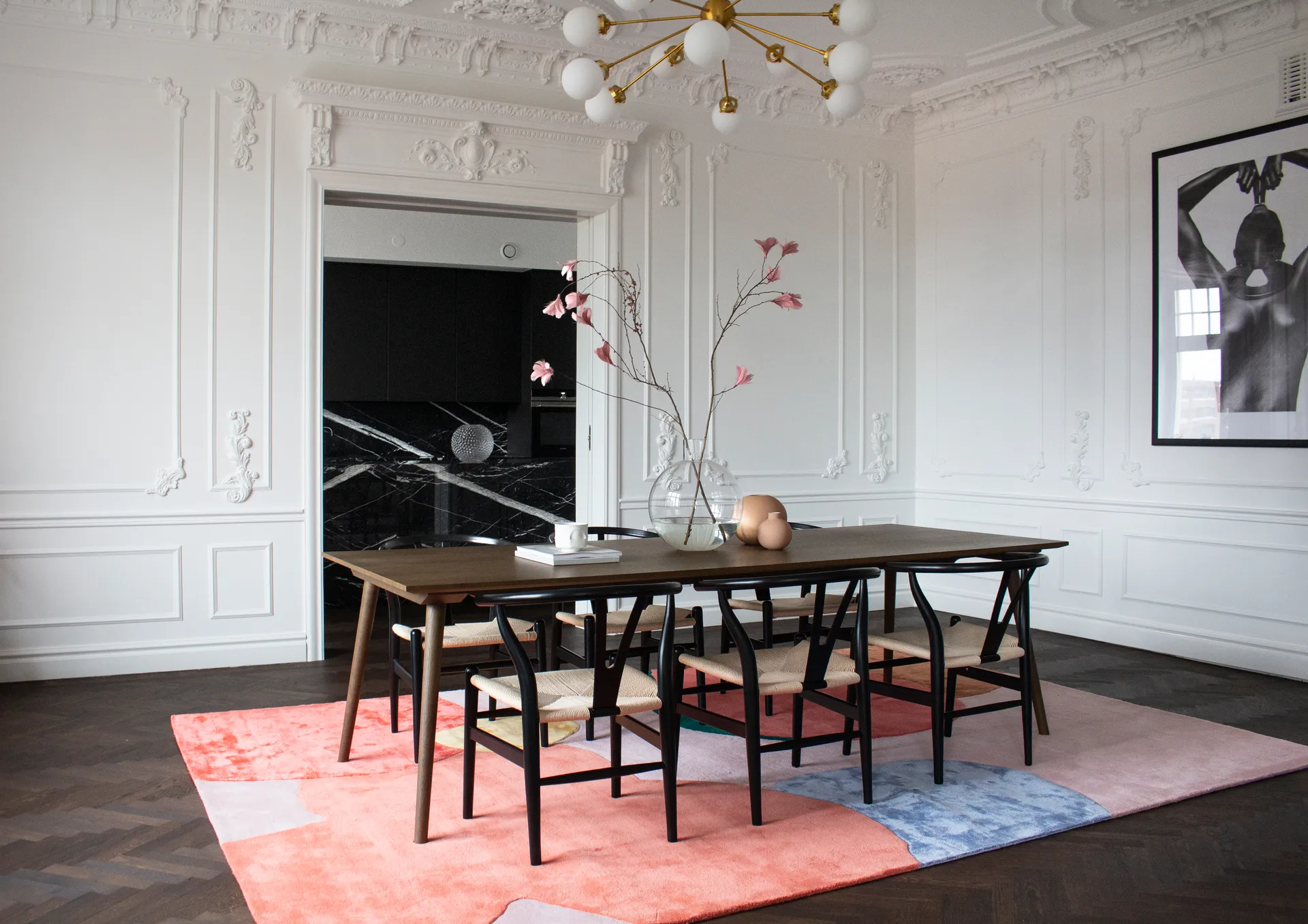 Flower Field wollen vloerkleed 180x270 cm, Pink Layered