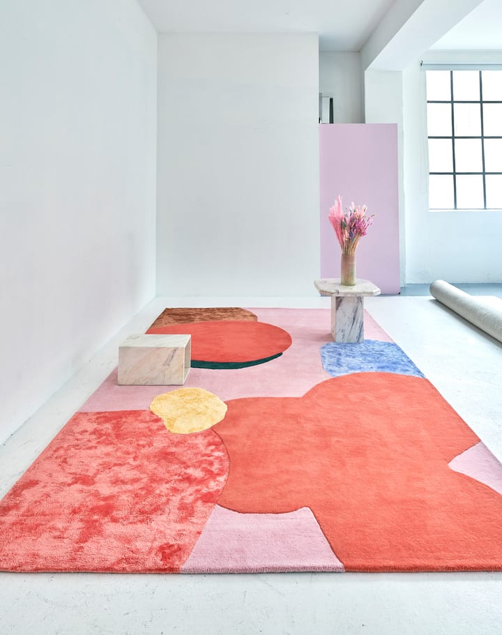 Flower Field wollen vloerkleed 200x300 cm, Pink Layered