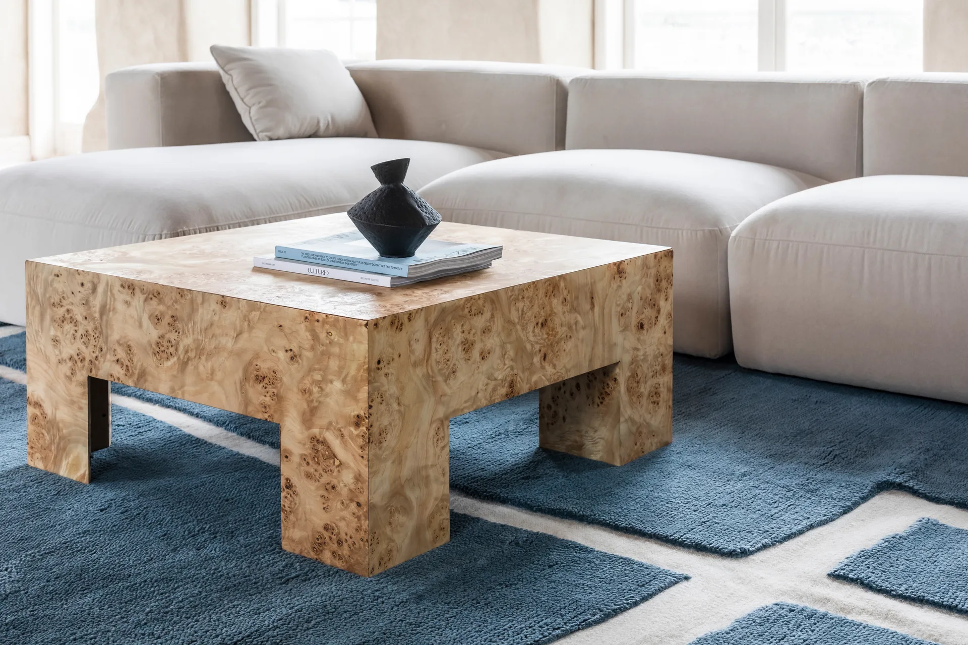 Gotland Klint wollen vloerkleed, Cornflower blue 250x350 cm Layered