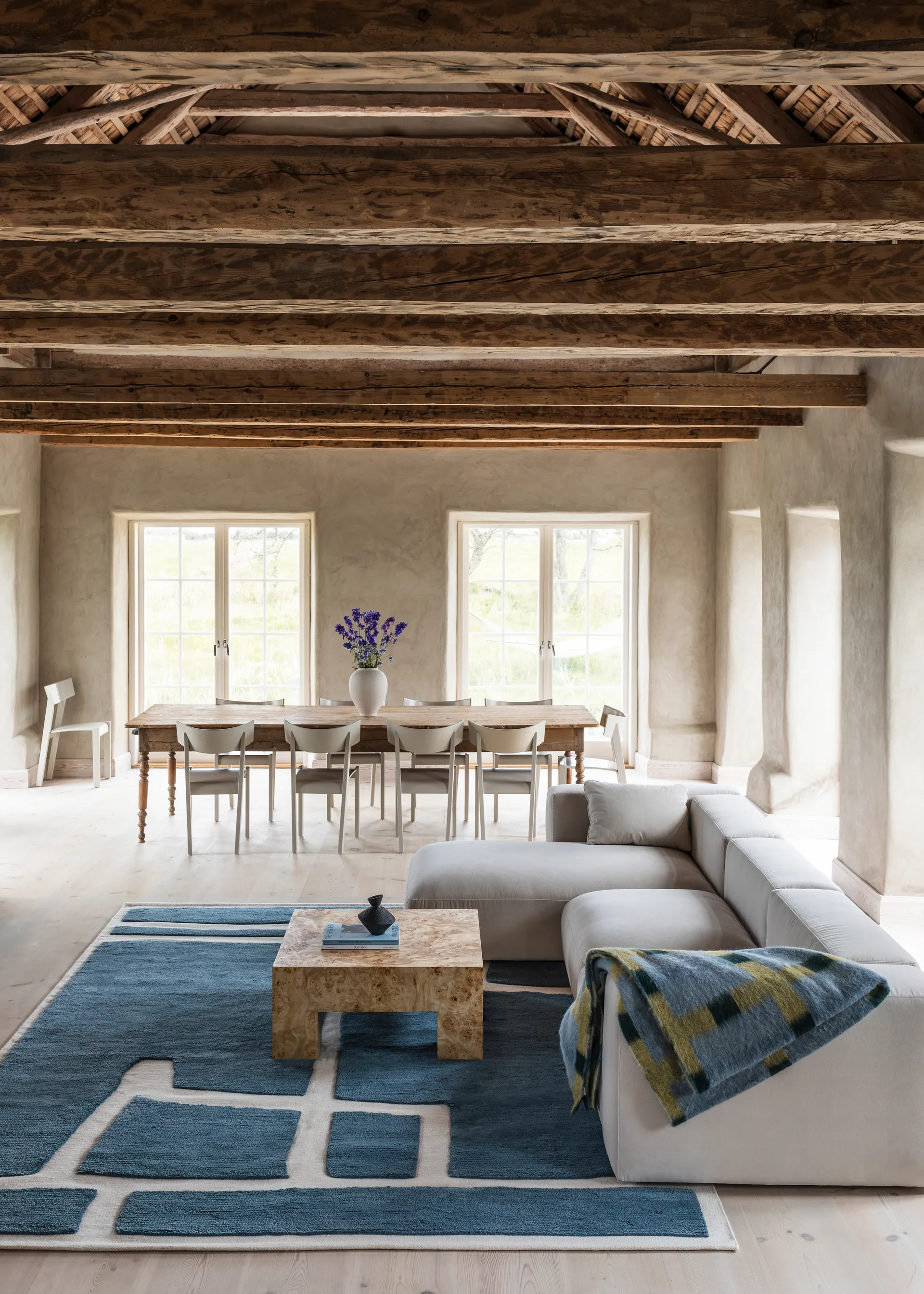 Gotland Klint wollen vloerkleed, Cornflower blue 250x350 cm Layered