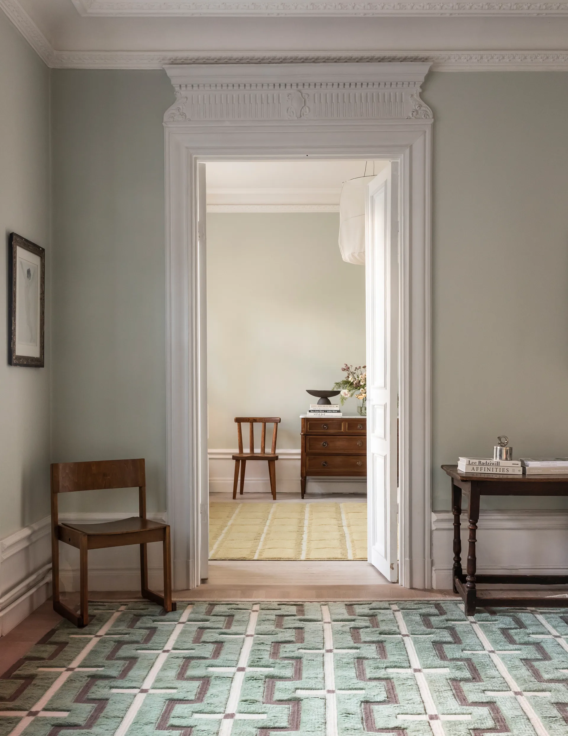 Johanna wollen vloerkleed, Sage, 180x270 cm Layered