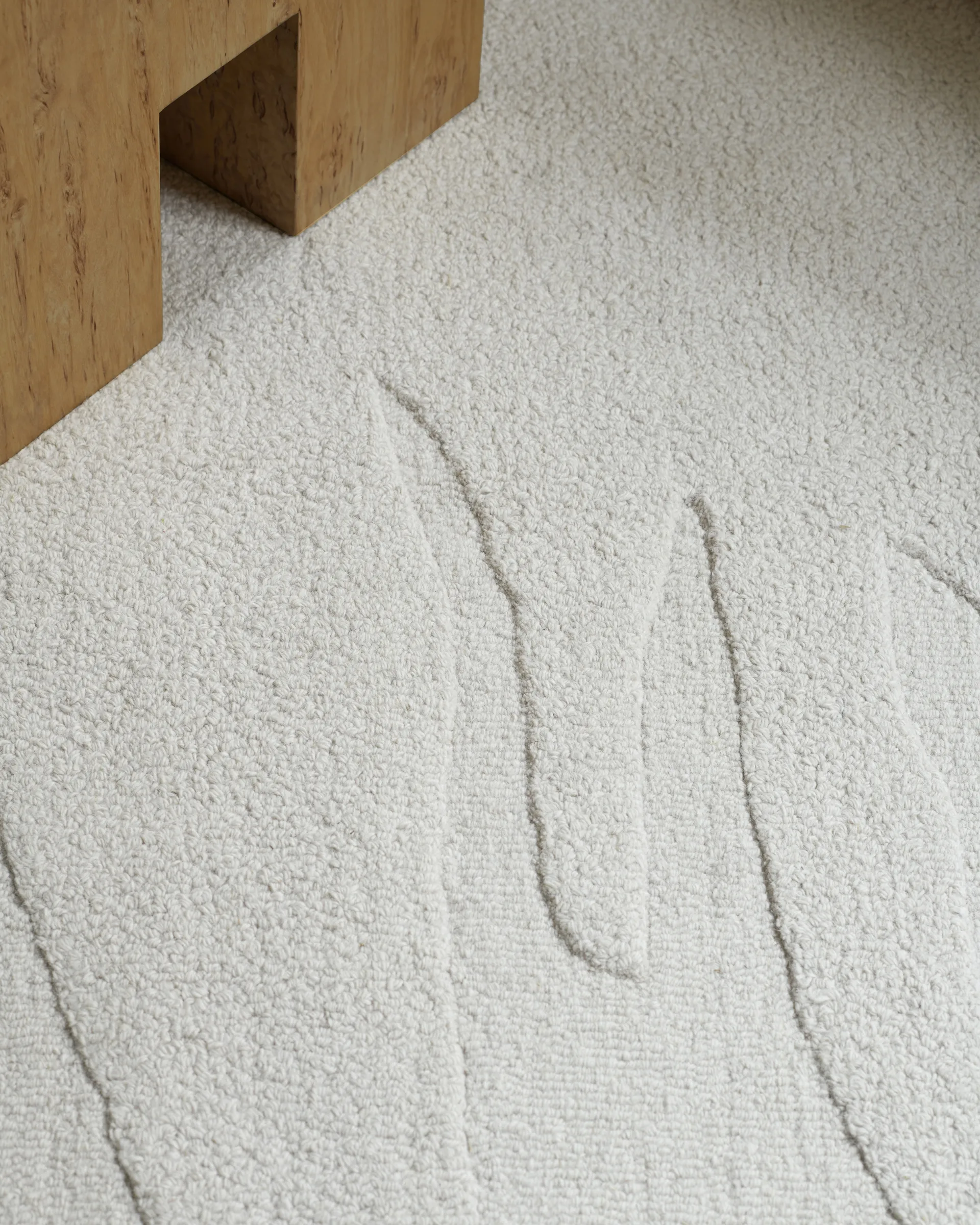 Nami wollen vloerkleed, Bone White 180x270 cm Layered