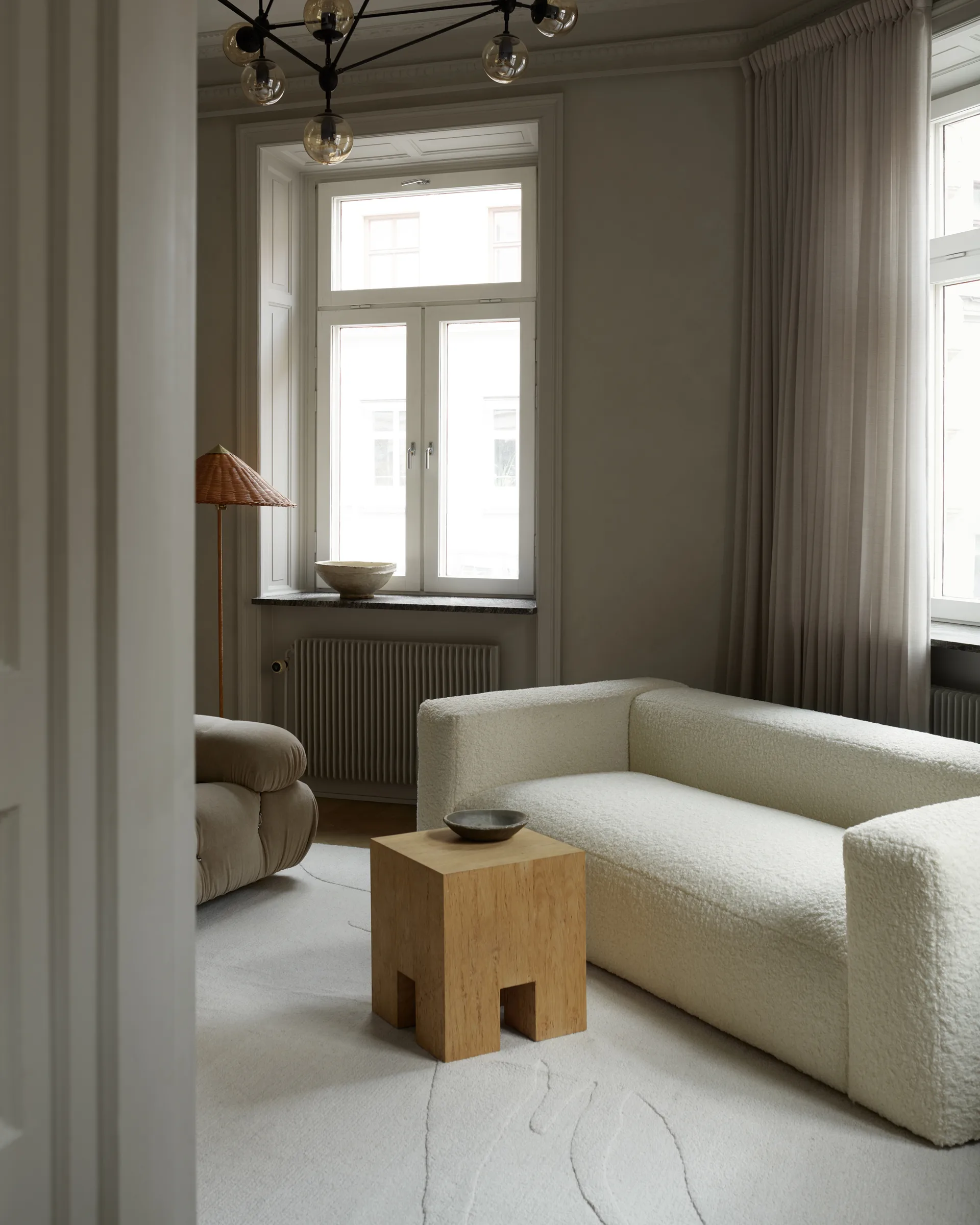 Nami wollen vloerkleed, Bone White 180x270 cm Layered