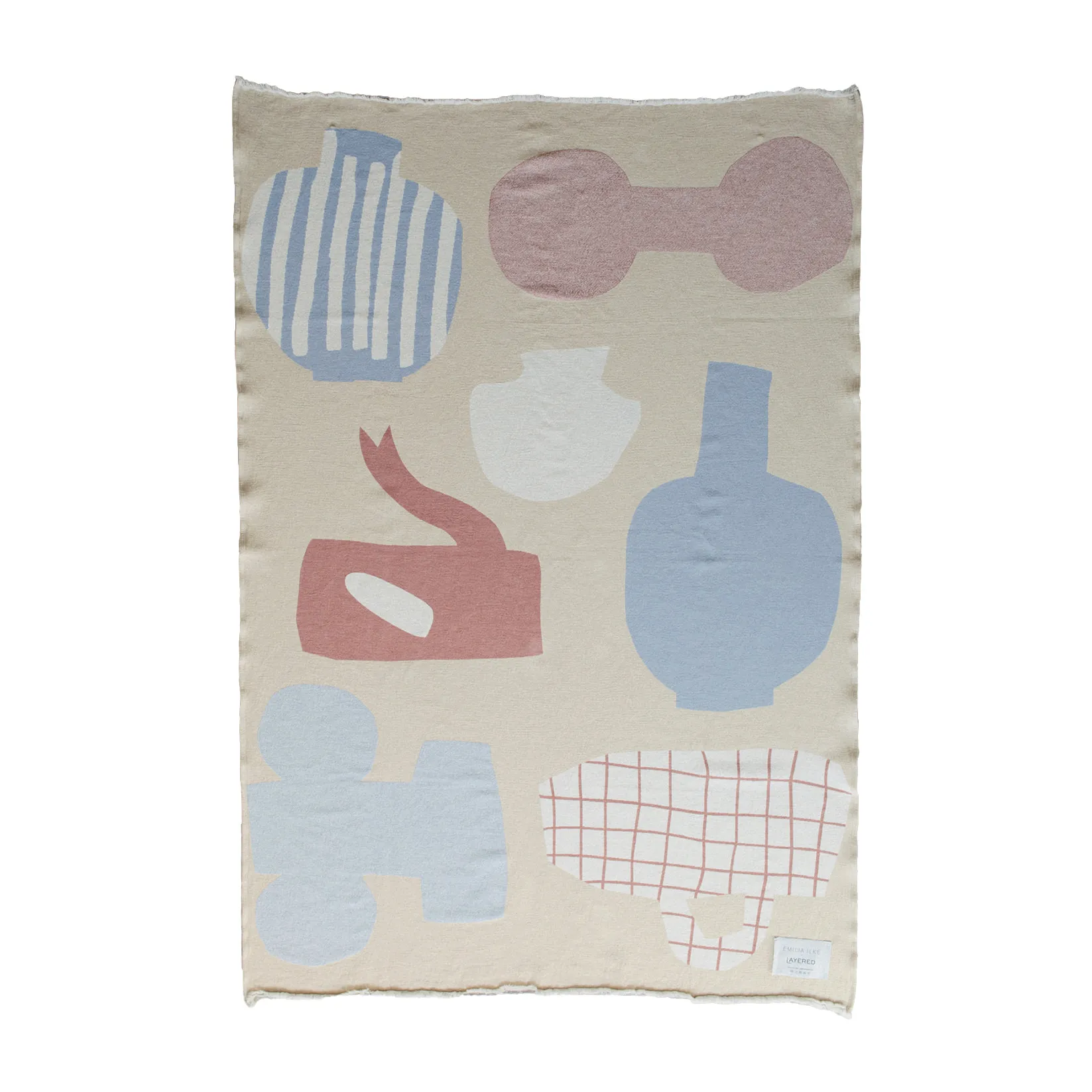 Picnic katoenen deken 130x220 cm, Beige Layered