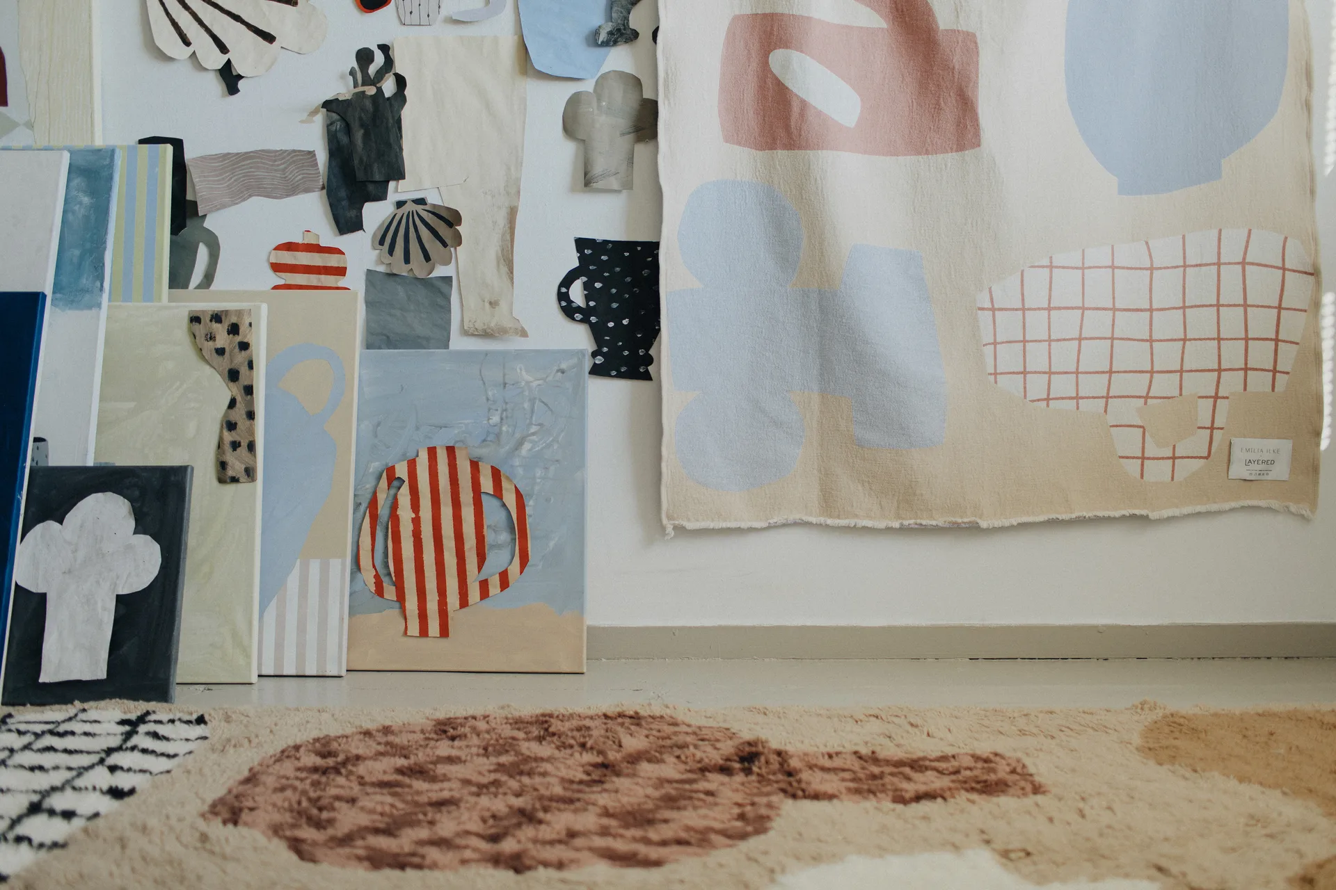 Picnic katoenen deken 130x220 cm, Beige Layered