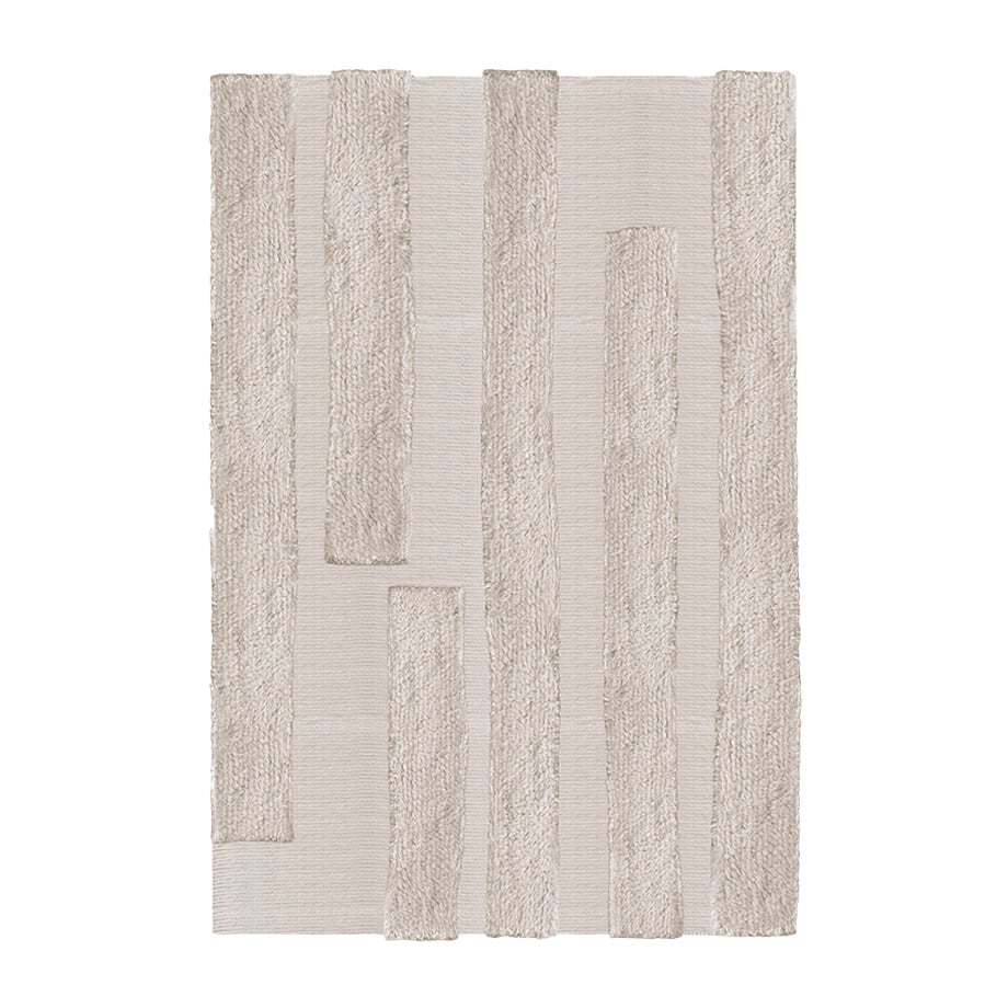 Layered Punja Bricks wollen vloerkleed Sand Melange, 160x230 cm