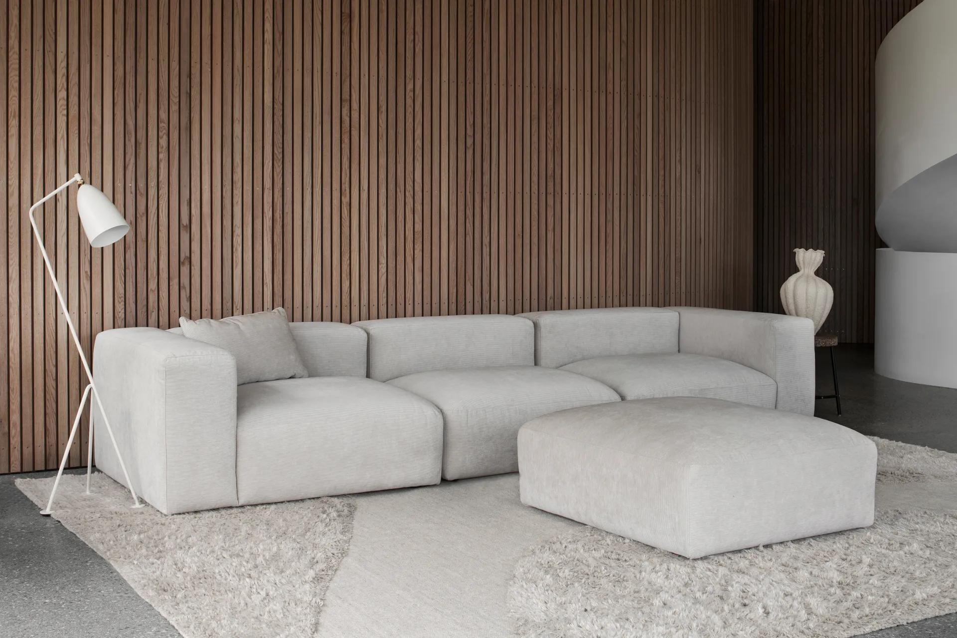 Punja plasma wollen vloerkleed 250x350 cm, Off White Layered