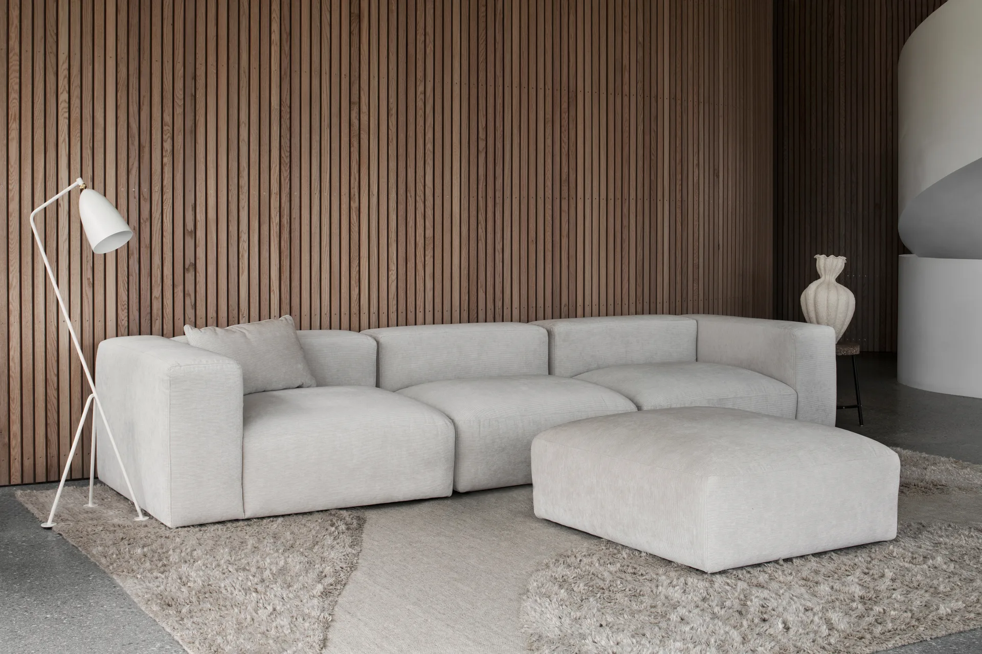 Punja plasma wollen vloerkleed 300x400 cm, Sand melange Layered