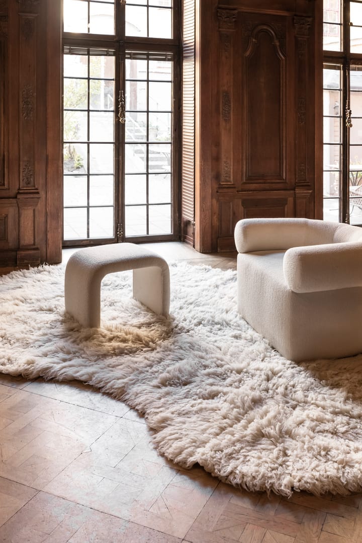 Residue Shaggy wollen vloerkleed, Bone White, 250x350 cm Layered