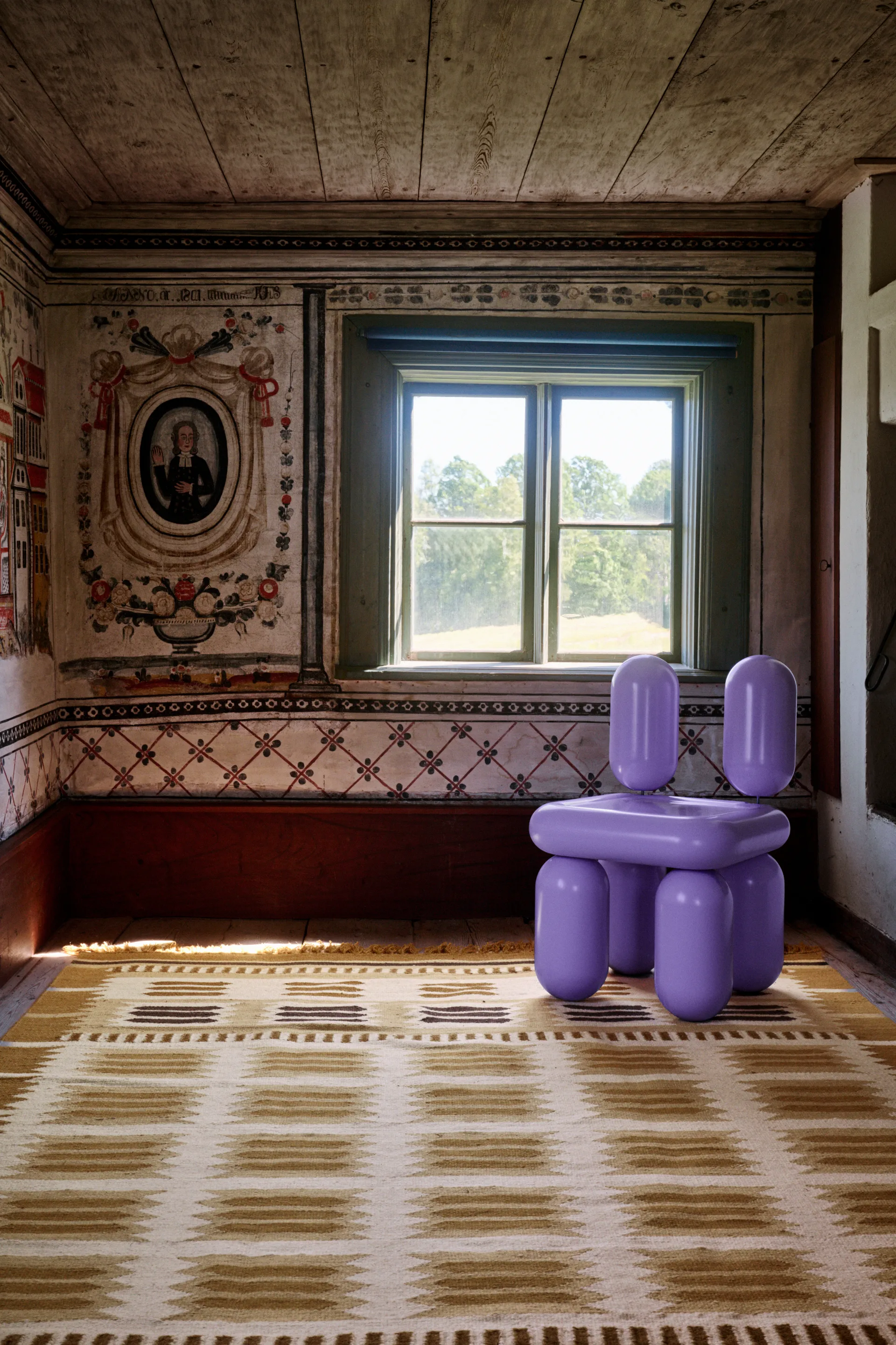 Röllakan Hilma wollen vloerkleed, Marigold, 180x270 cm Layered