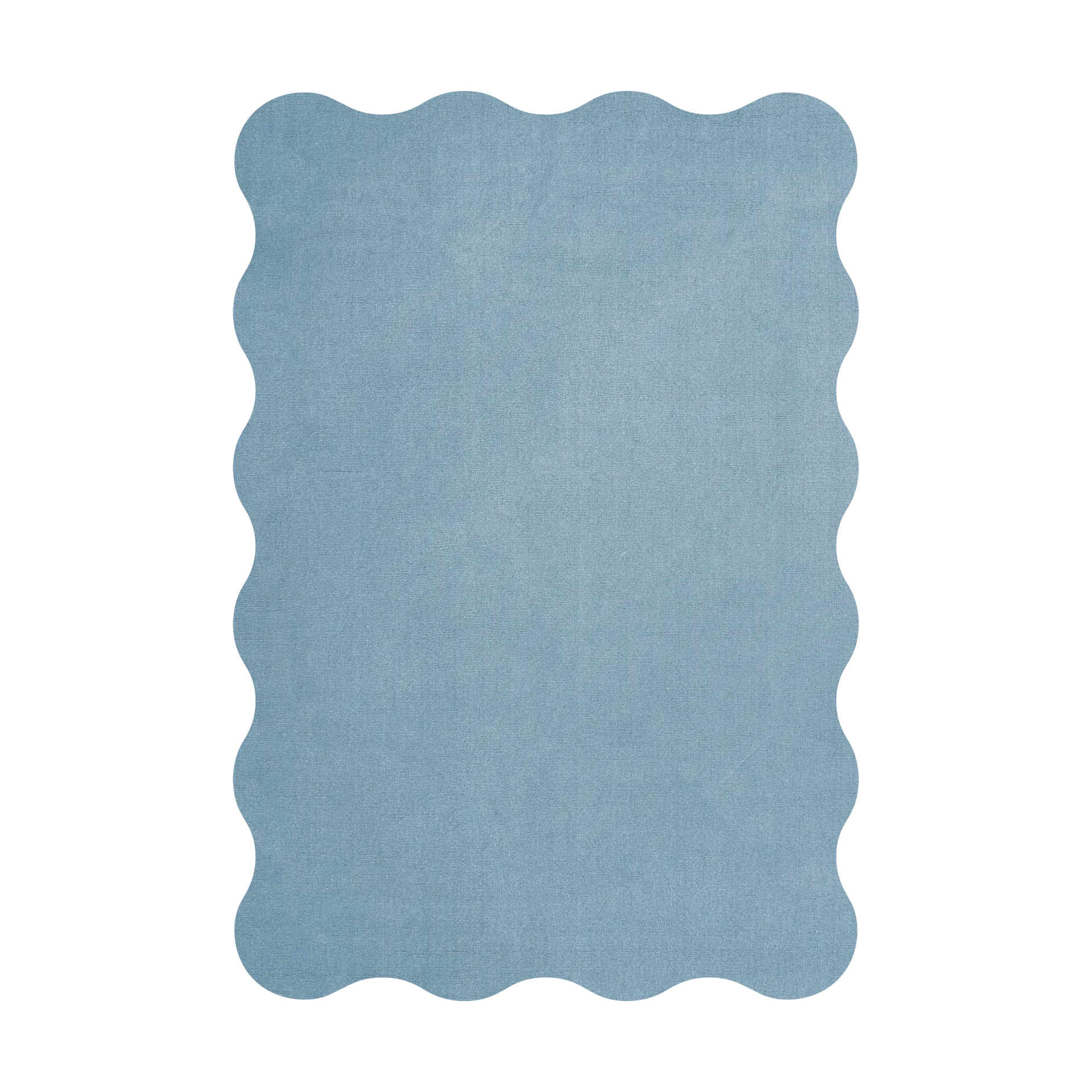 Scallop wollen vloerkleed 180x270 cm, Soft blue Layered