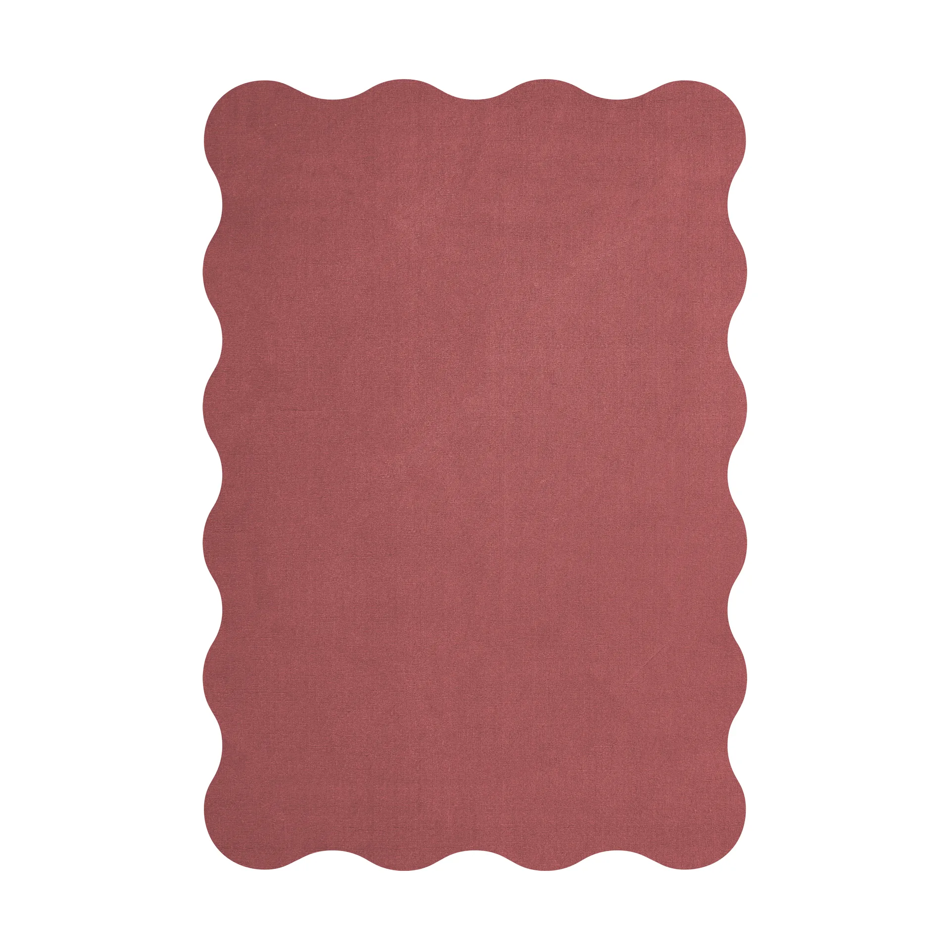 Scallop wollen vloerkleed 200x300 cm, Rosewood red Layered