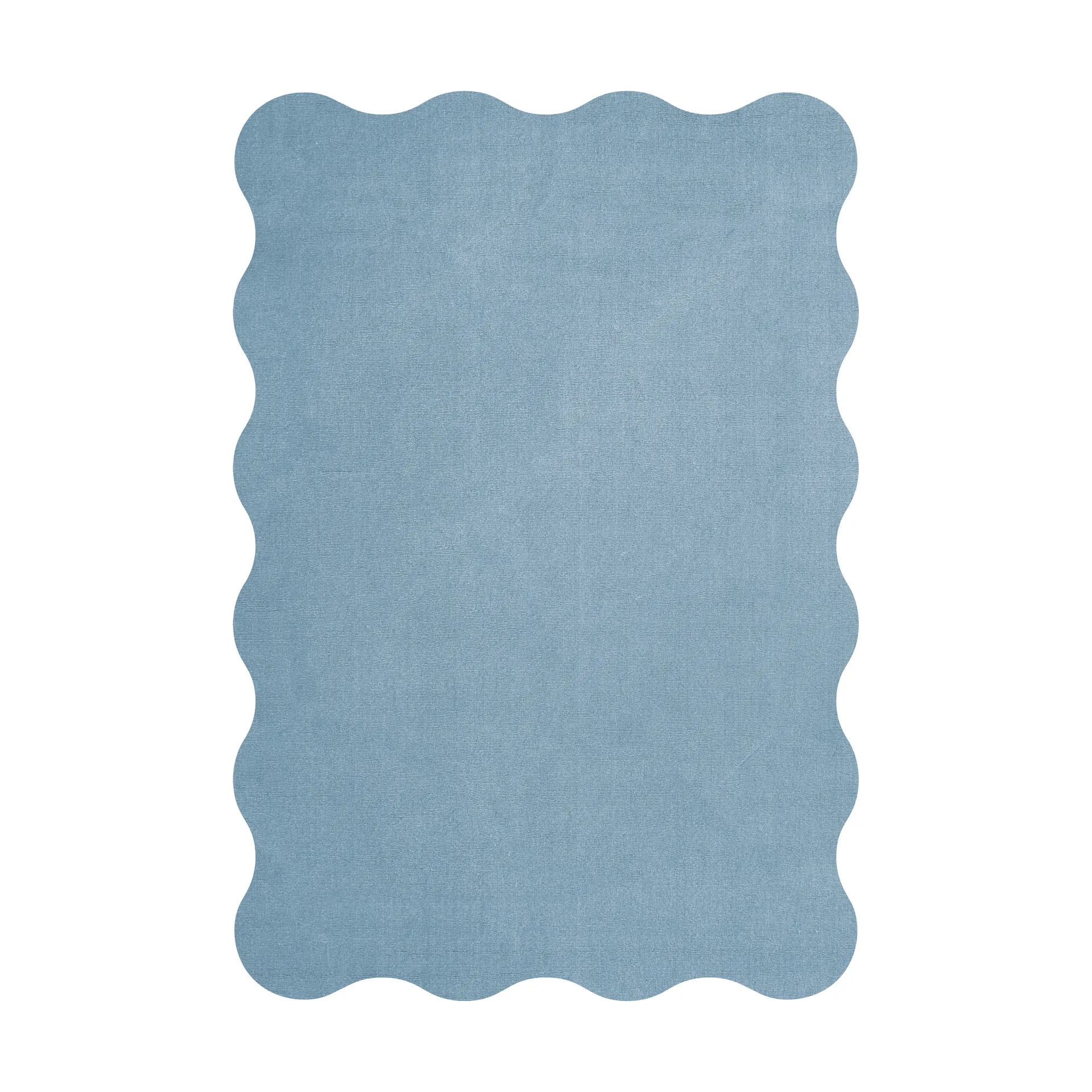 Scallop wollen vloerkleed 200x300 cm, Soft blue Layered