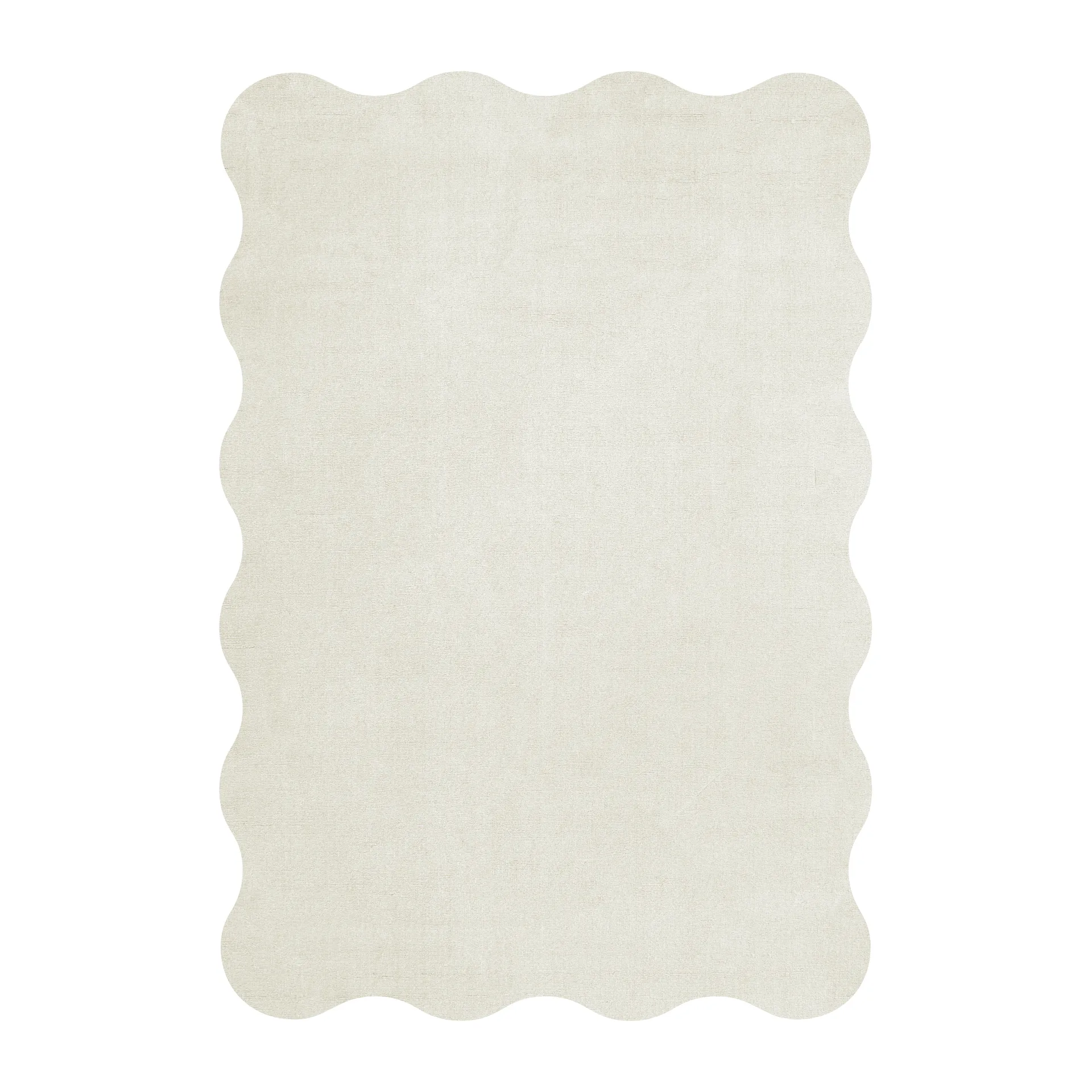 Scallop wollen vloerkleed 250x350 cm, Bone white Layered