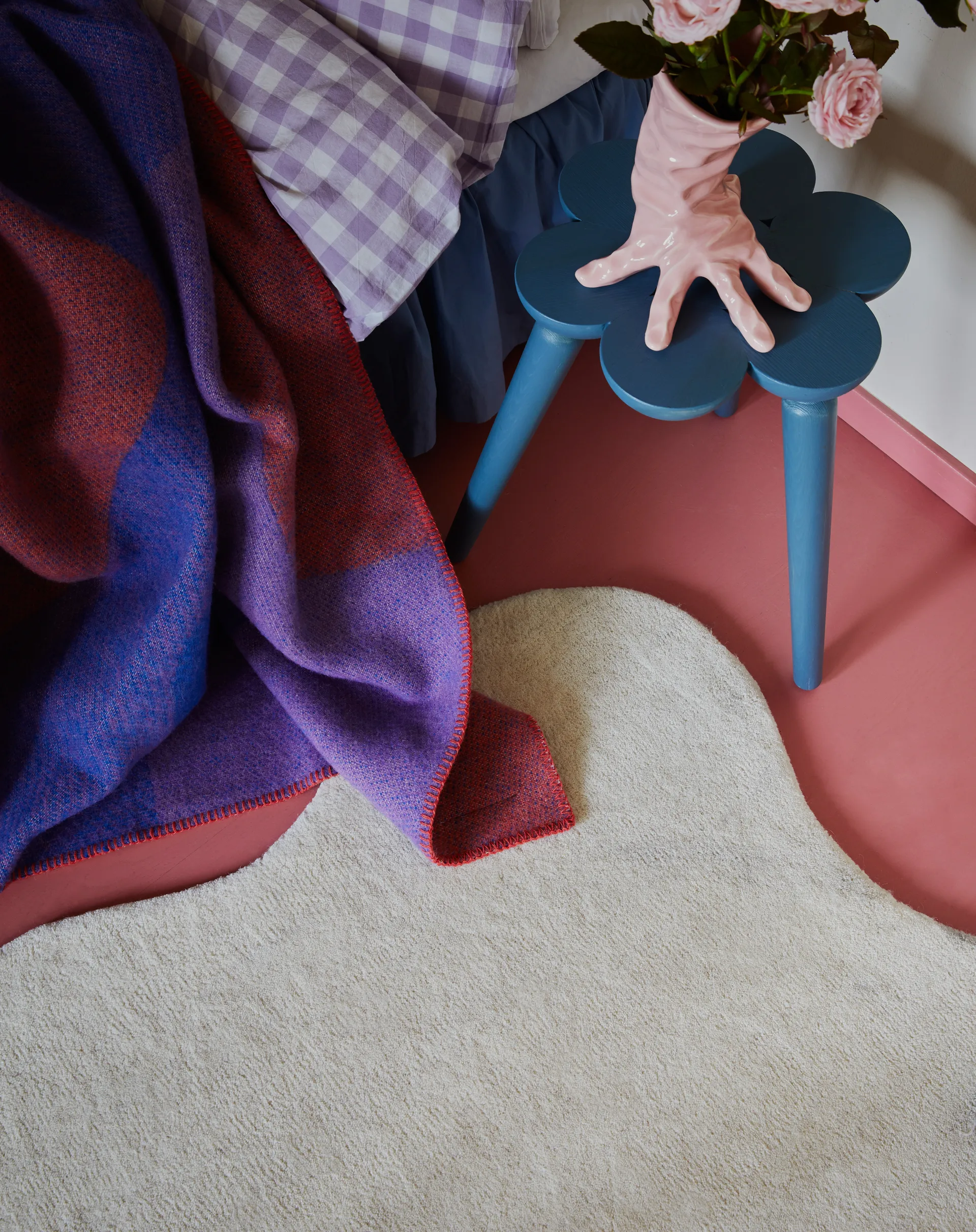 Scallop wollen vloerkleed 250x350 cm, Bone white Layered