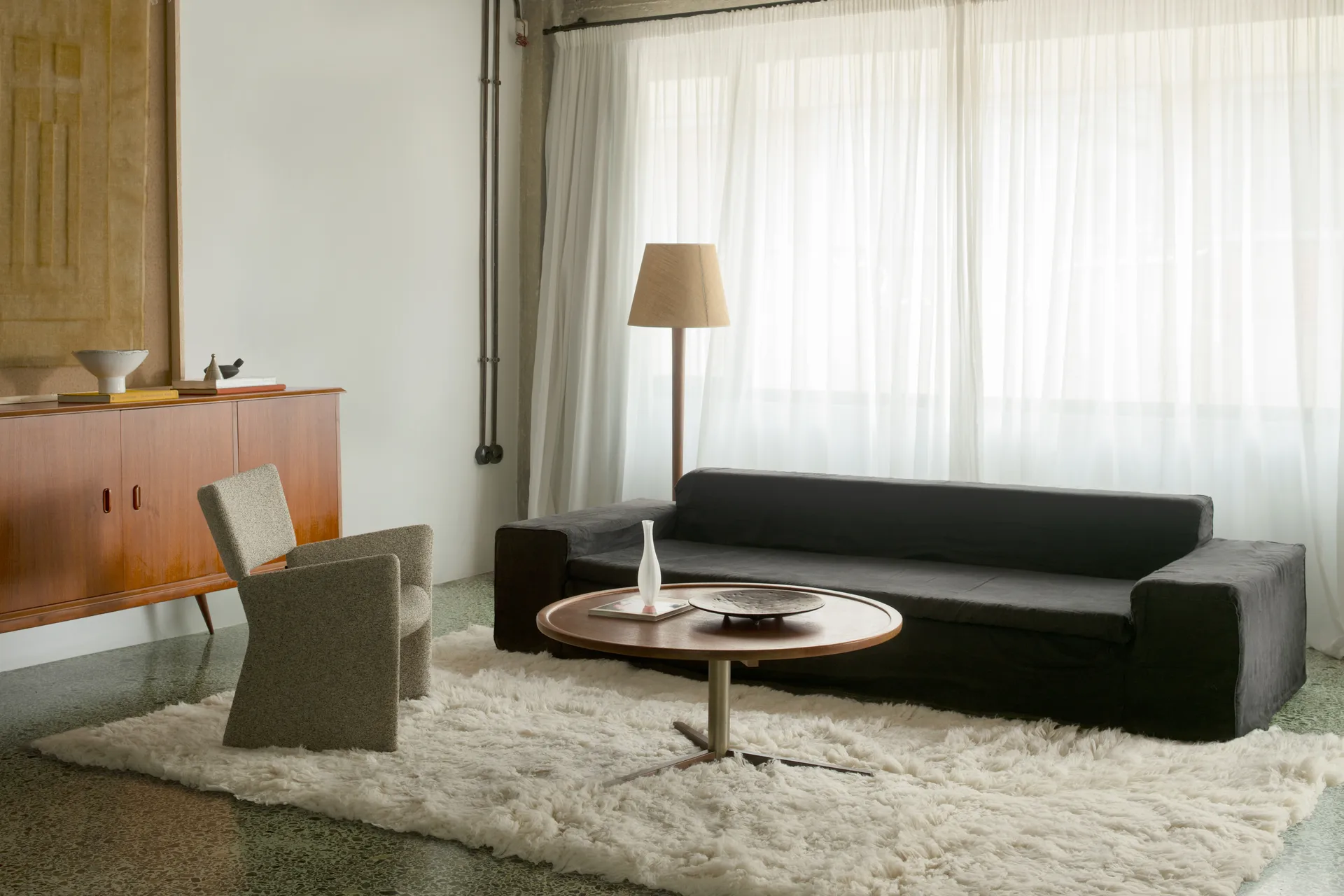 Shaggy vloerkleed 180x270 cm, Off White Layered