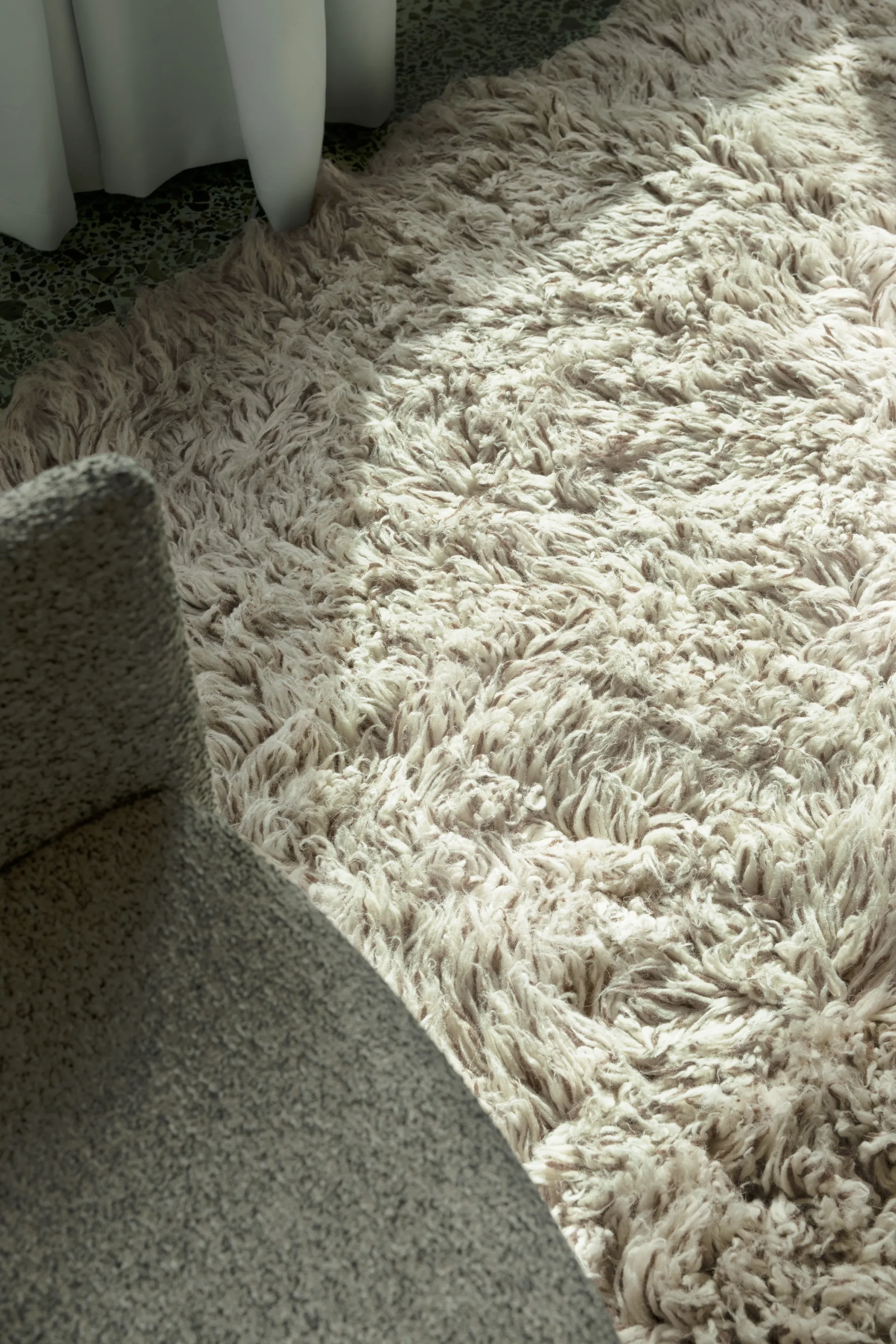 Shaggy vloerkleed 200x300 cm, Bone White Layered