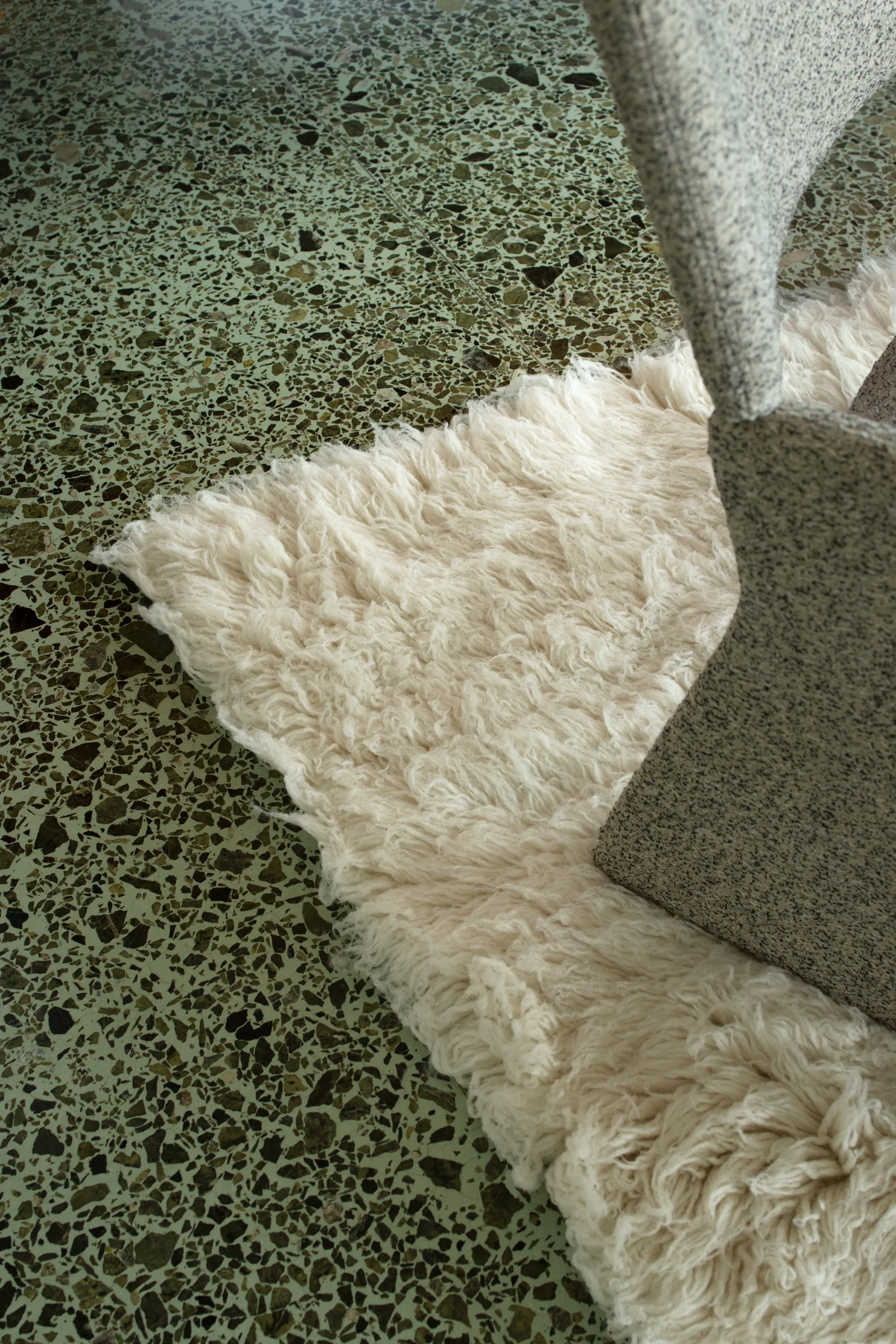 Shaggy vloerkleed 300x400 cm, Bone White Layered
