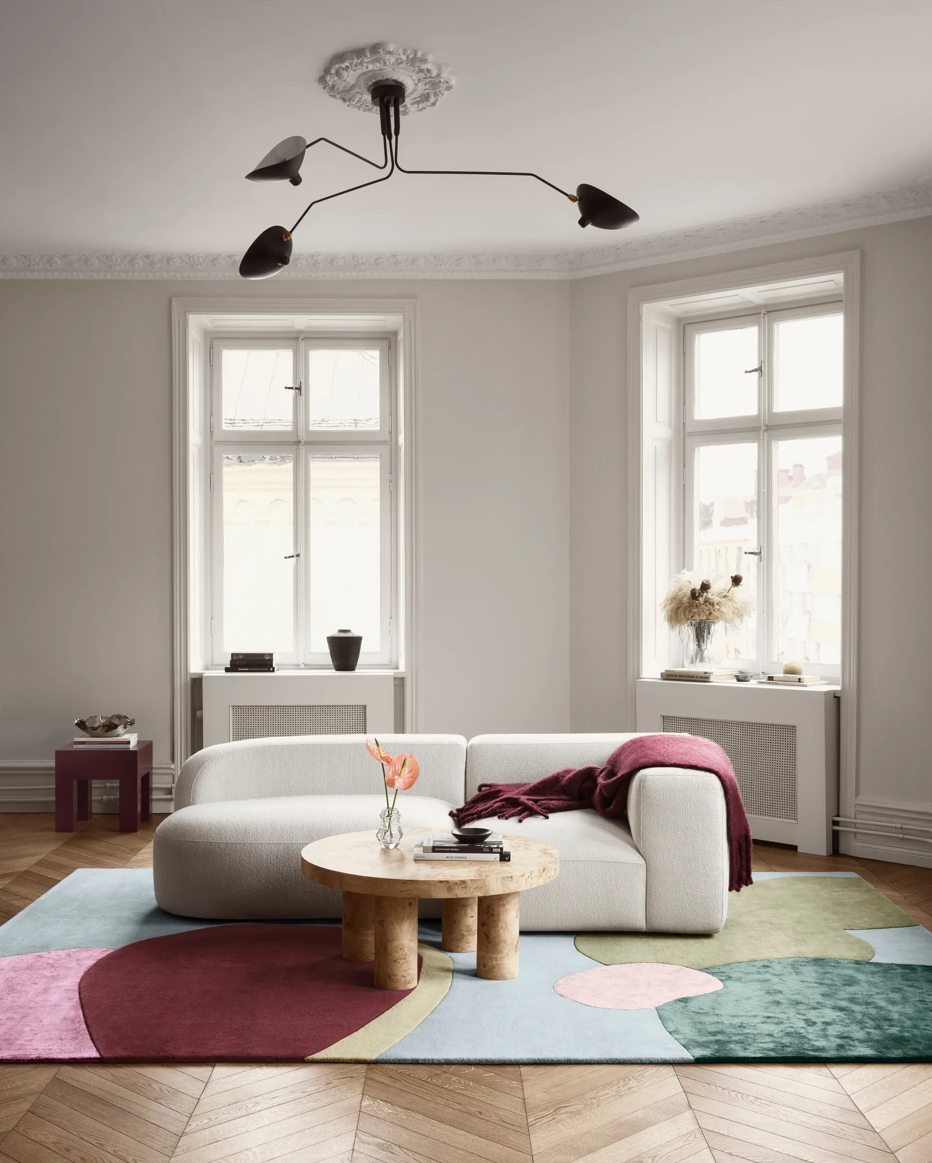 Sleeping Flower wollen vloerkleed, 180x270 cm Layered