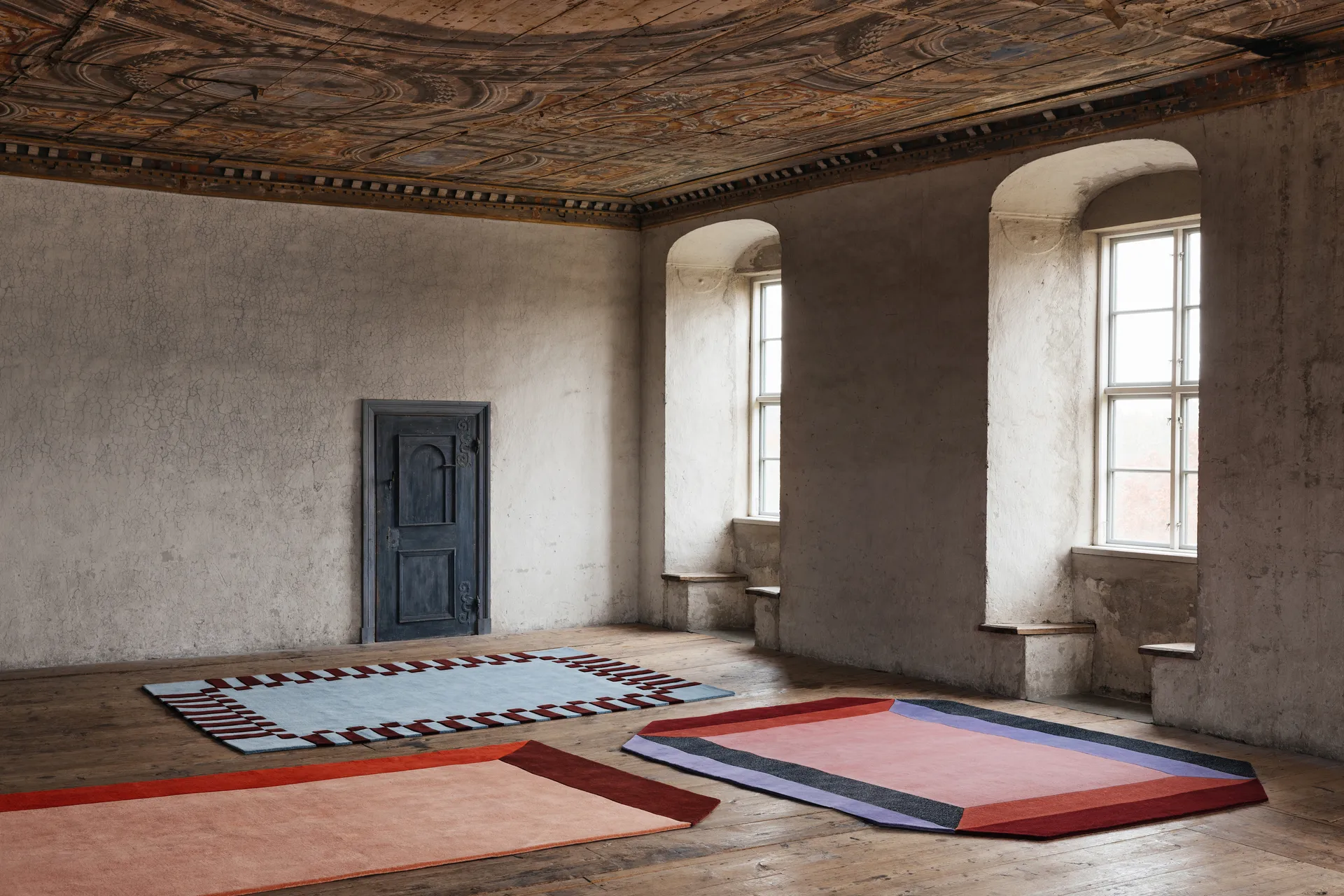 Teklan box wollen vloerkleed, Corals, 200x300 cm Layered