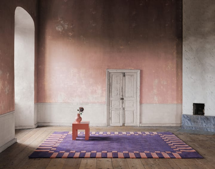 Teklan frame wollen vloerkleed, Cobalt salmon, 300x400 cm Layered
