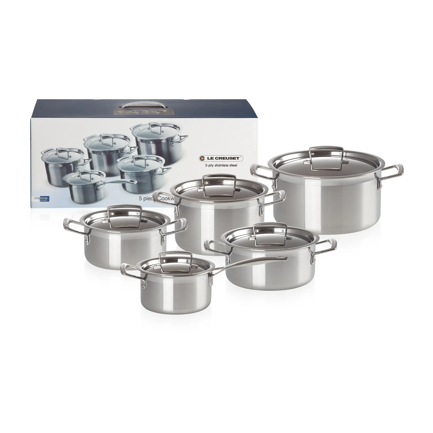 Le Creuset 3-Ply pannenset, 5-delig Le Creuset