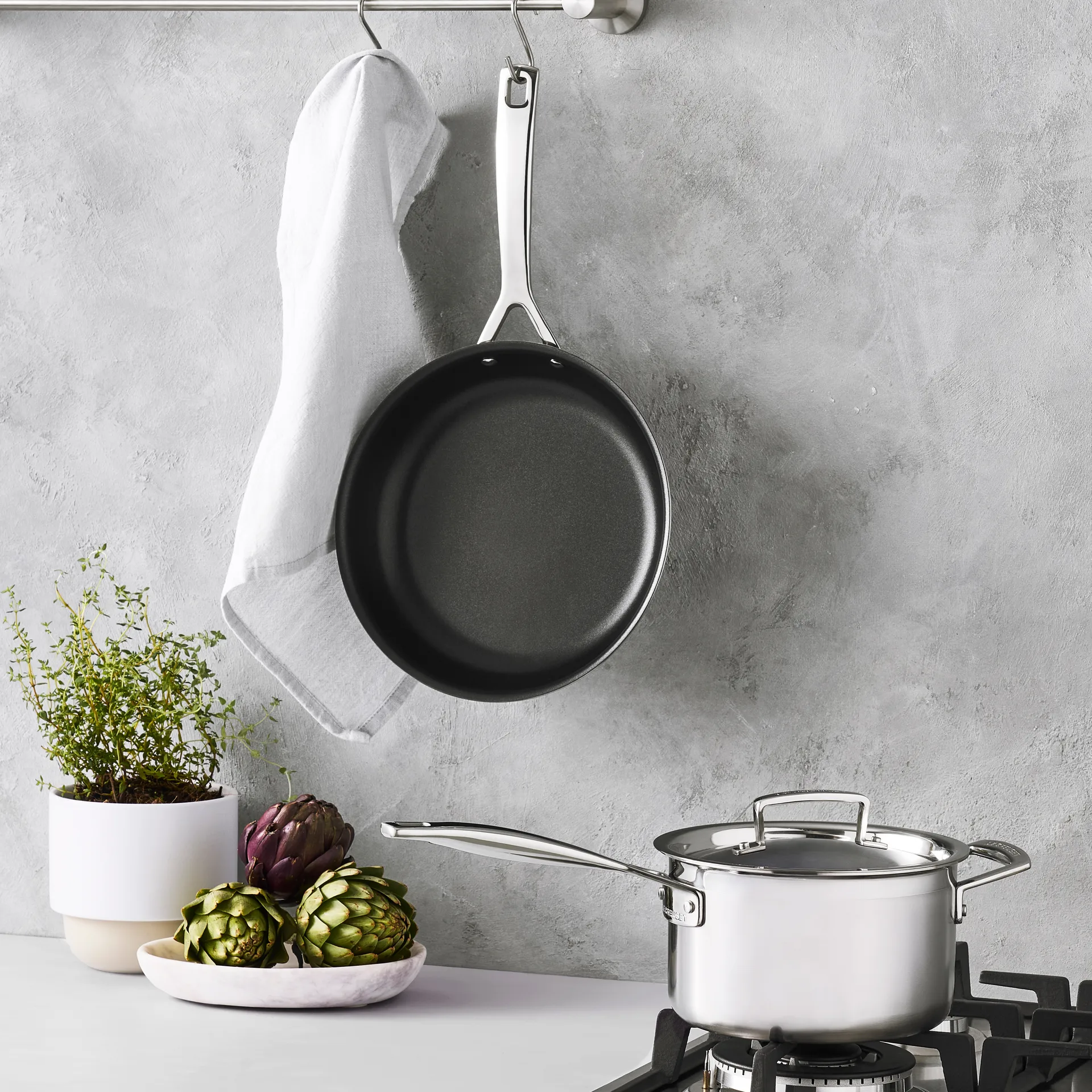 Le Creuset braad- en koekenpannenset, Roestvrij staal, 2 delen Le Creuset