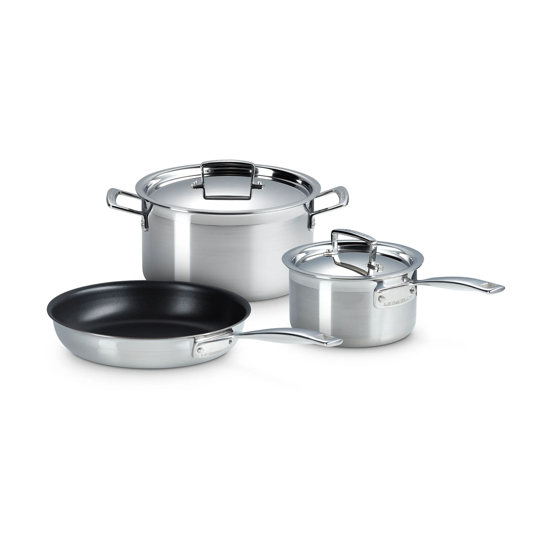 Le Creuset braad- en koekenpannenset, Roestvrij staal, 3 delen Le Creuset