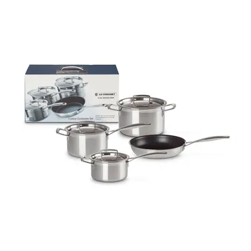 Le Creuset braad- en koekenpannenset - Roestvrij staal, 4 delen - Le Creuset