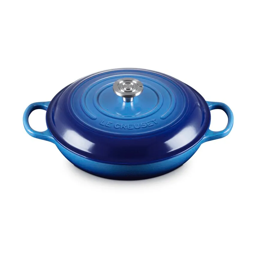 Le Creuset Classic gietijzeren buffetpan met glazen deksel, Azure, 3,5 l Le Creuset