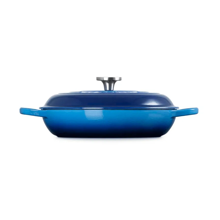 Le Creuset Classic gietijzeren buffetpan met glazen deksel, Azure, 3,5 l Le Creuset