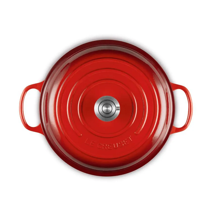 Le Creuset Classic gietijzeren buffetpan met glazen deksel, Cerise, 3,5 l Le Creuset