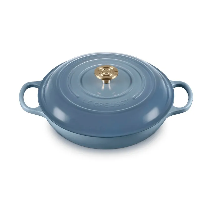 Le Creuset Classic gietijzeren buffetpan met glazen deksel, Chambray, 3,5 l Le Creuset