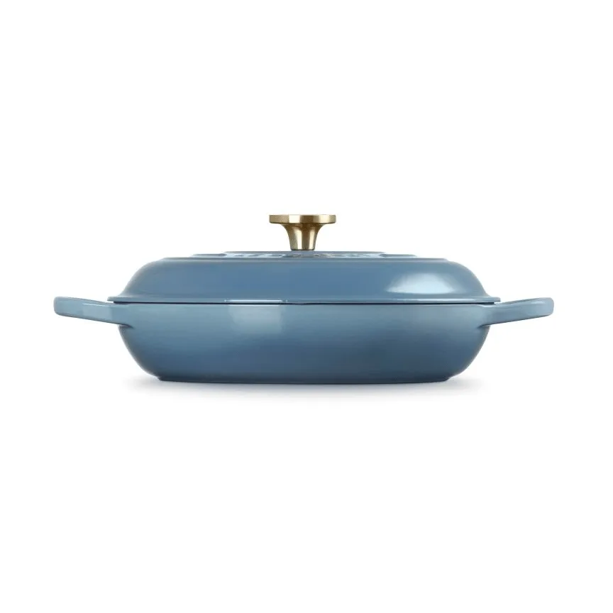 Le Creuset Classic gietijzeren buffetpan met glazen deksel, Chambray, 3,5 l Le Creuset