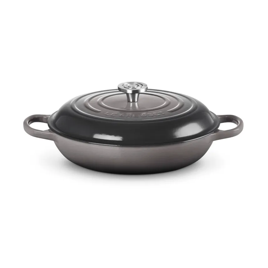 Le Creuset Classic gietijzeren buffetpan met glazen deksel, Flint, 3,5 l Le Creuset
