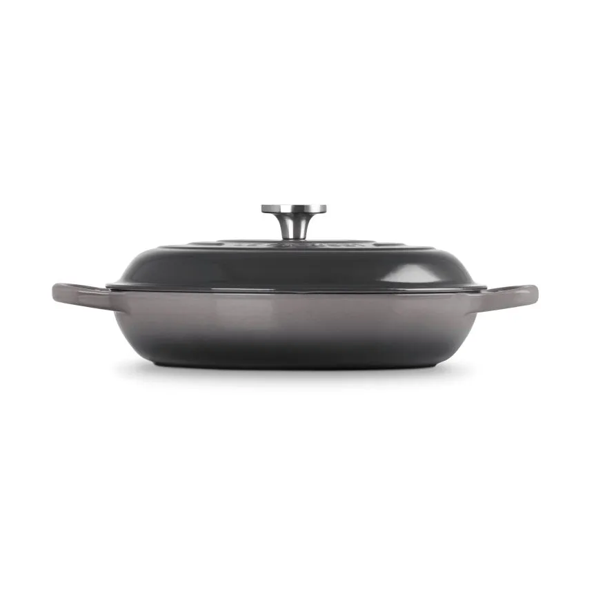 Le Creuset Classic gietijzeren buffetpan met glazen deksel, Flint, 3,5 l Le Creuset