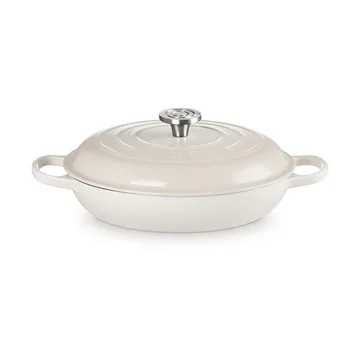 Le Creuset Classic gietijzeren buffetpan met glazen deksel - Meringue, 3,5 l - Le Creuset