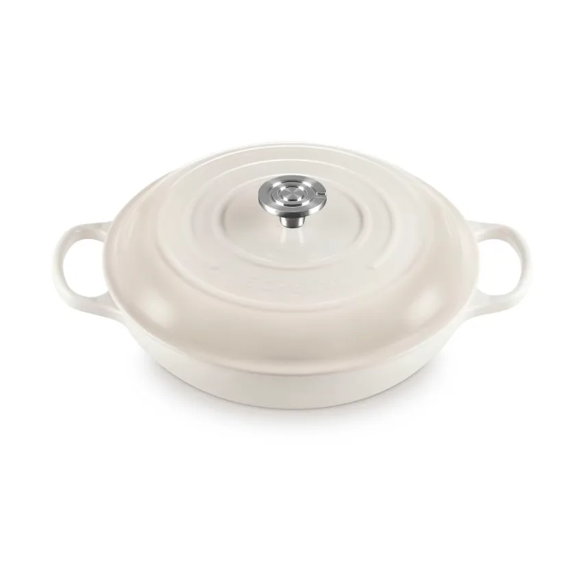 Le Creuset Classic gietijzeren buffetpan met glazen deksel, Meringue, 3,5 l Le Creuset